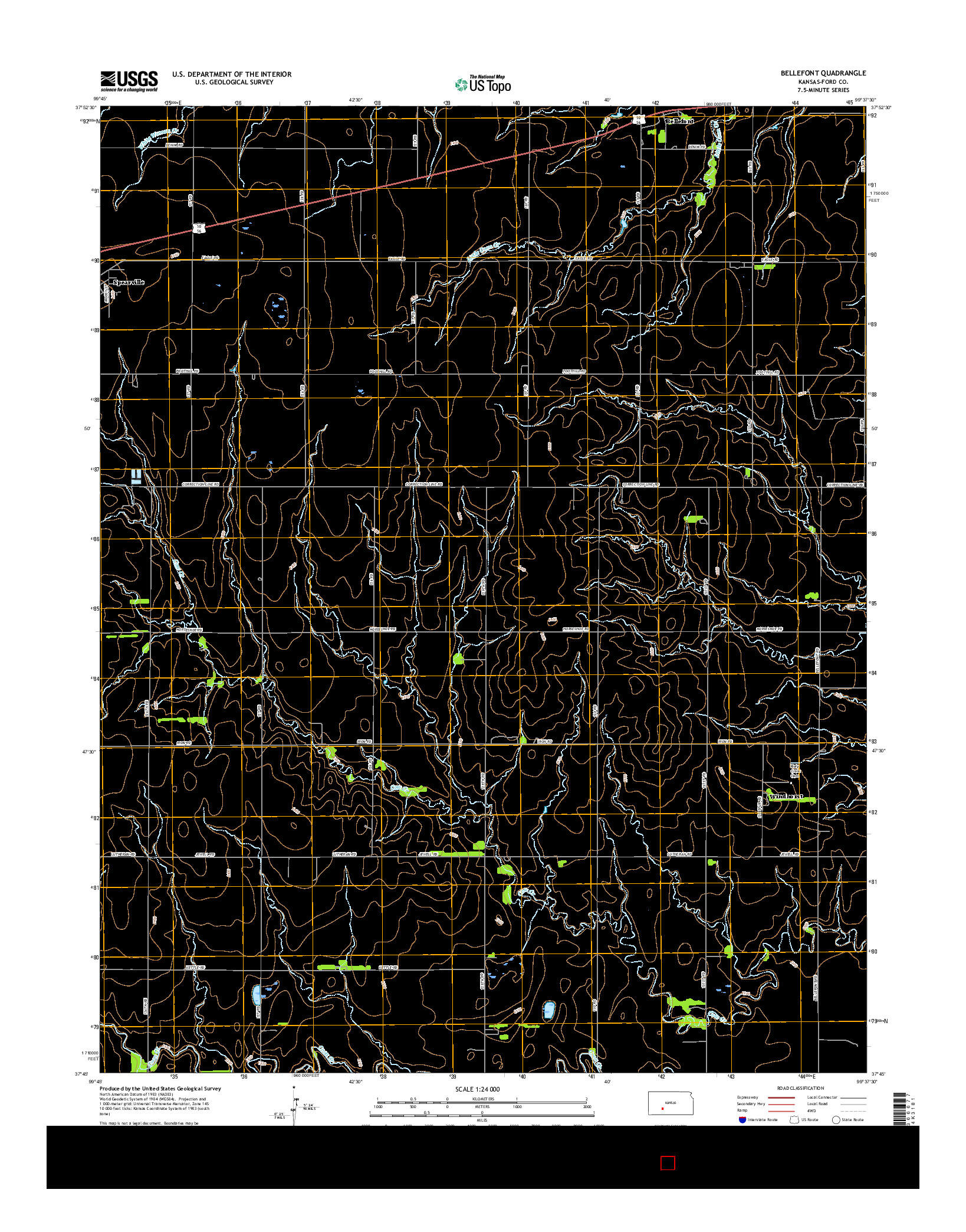 USGS US TOPO 7.5-MINUTE MAP FOR BELLEFONT, KS 2015