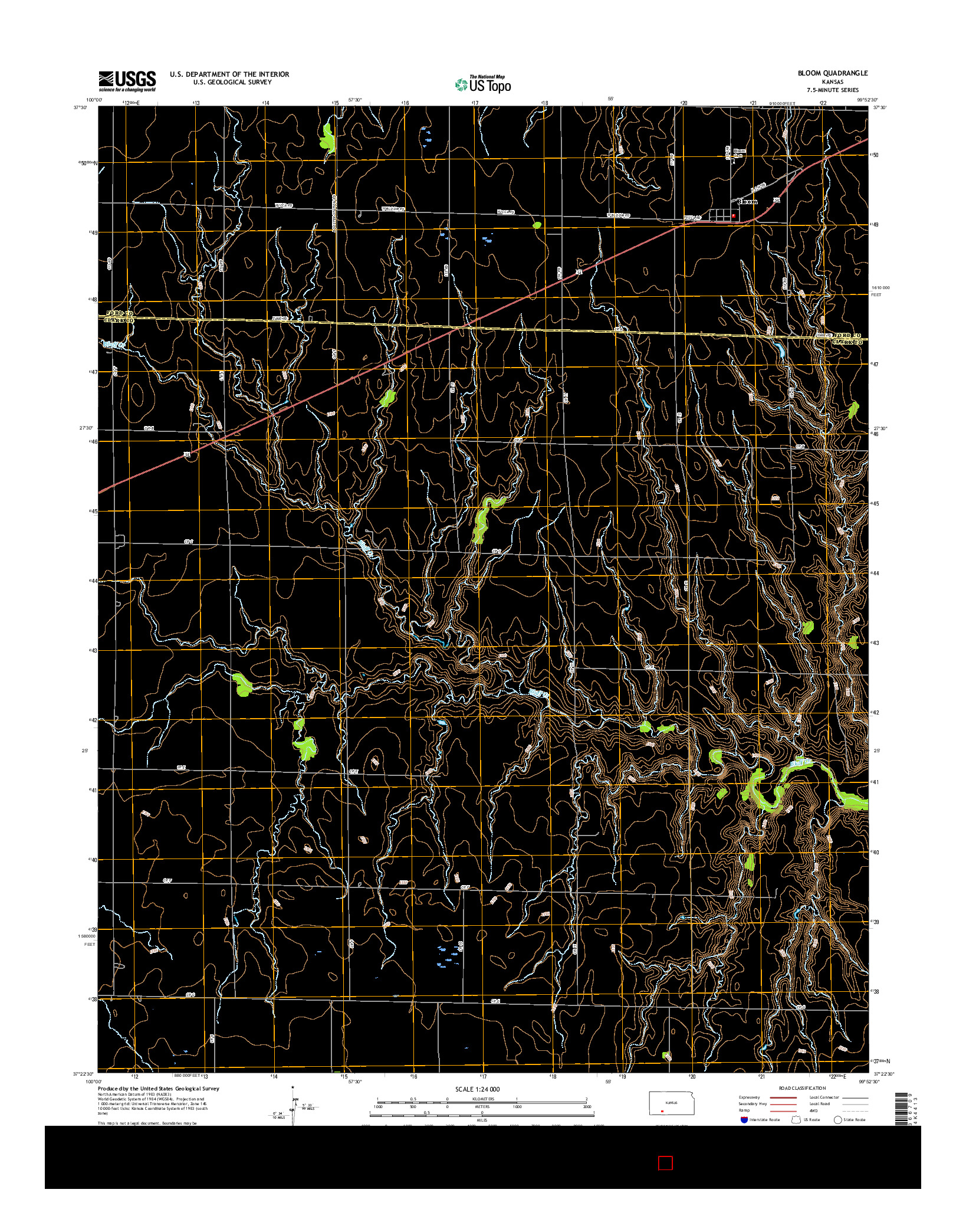 USGS US TOPO 7.5-MINUTE MAP FOR BLOOM, KS 2015