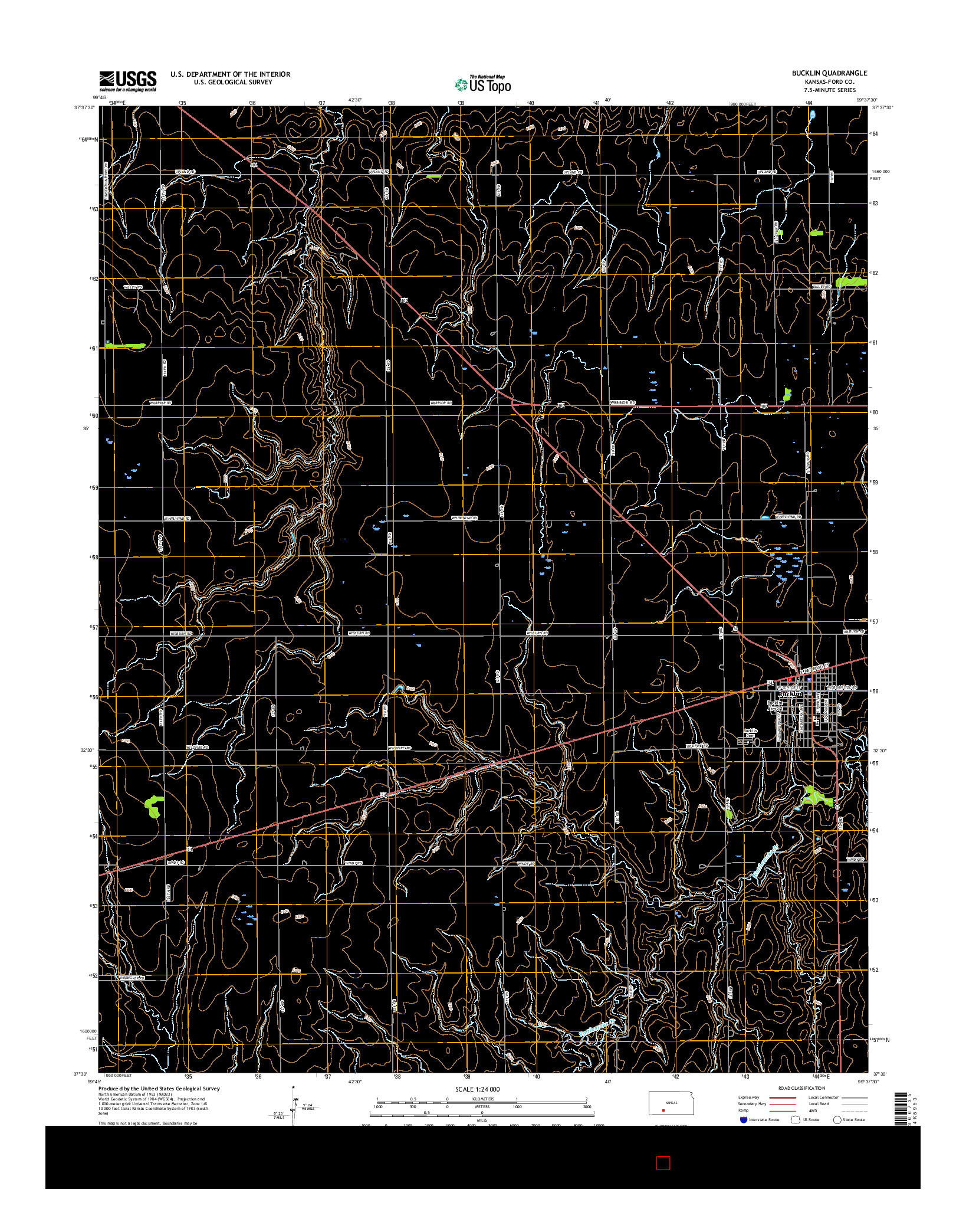 USGS US TOPO 7.5-MINUTE MAP FOR BUCKLIN, KS 2015