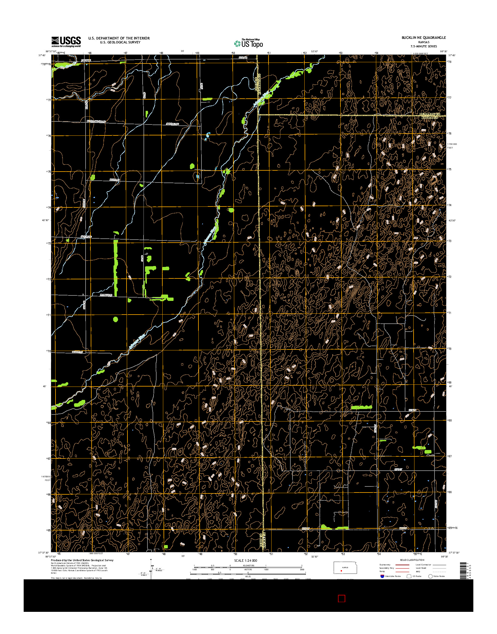 USGS US TOPO 7.5-MINUTE MAP FOR BUCKLIN NE, KS 2015
