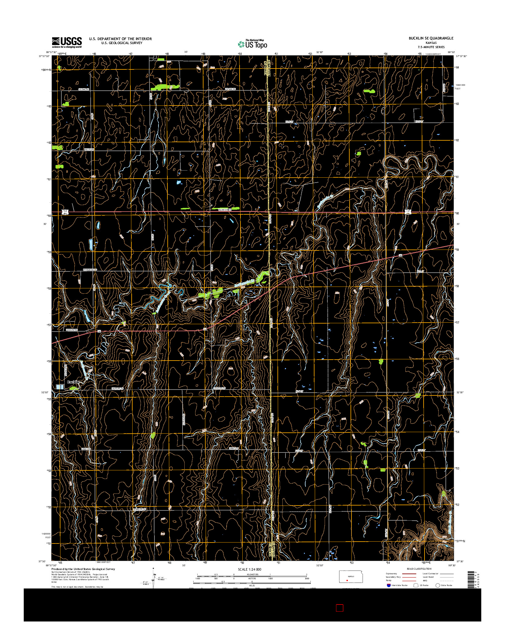 USGS US TOPO 7.5-MINUTE MAP FOR BUCKLIN SE, KS 2015