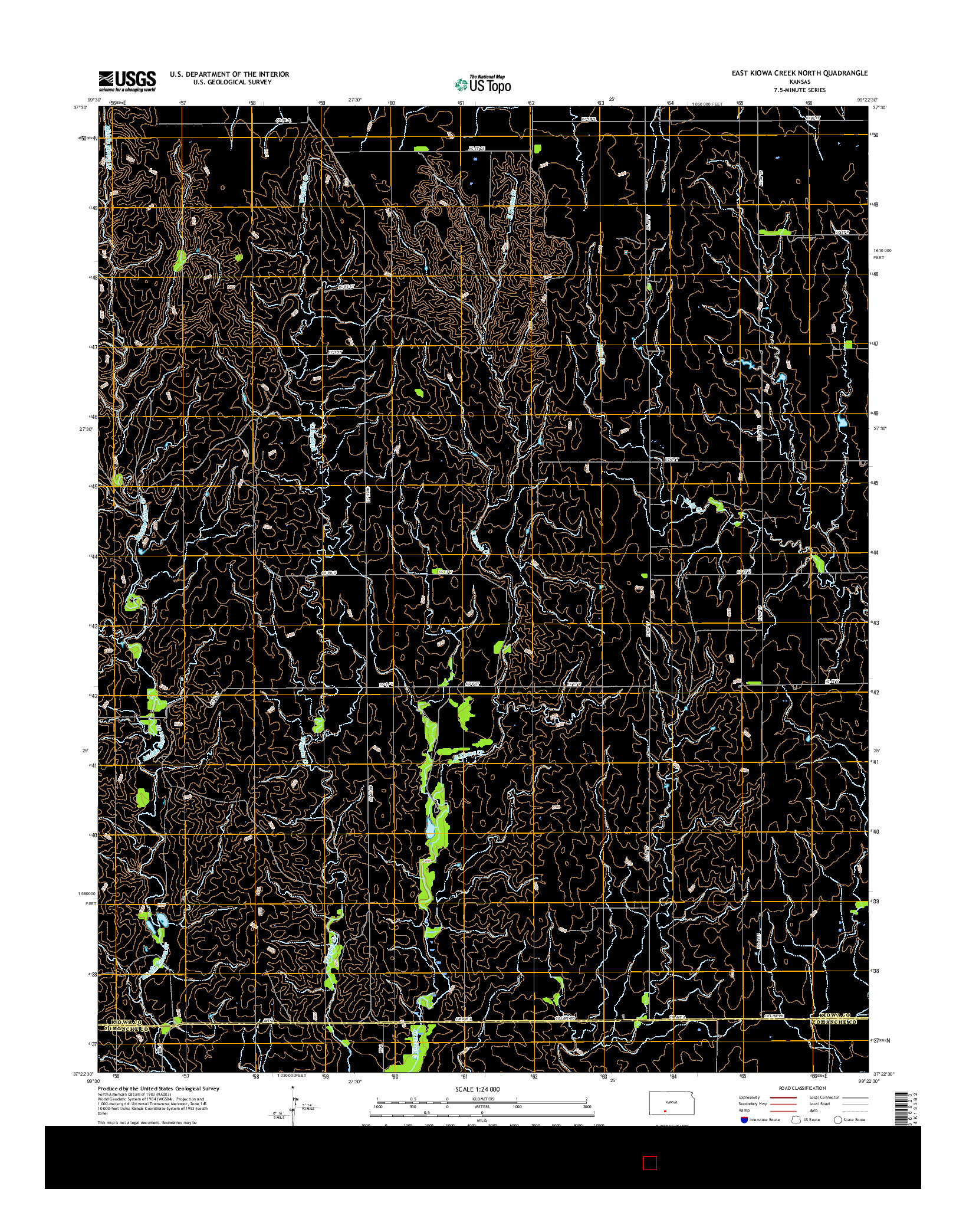 USGS US TOPO 7.5-MINUTE MAP FOR EAST KIOWA CREEK NORTH, KS 2015