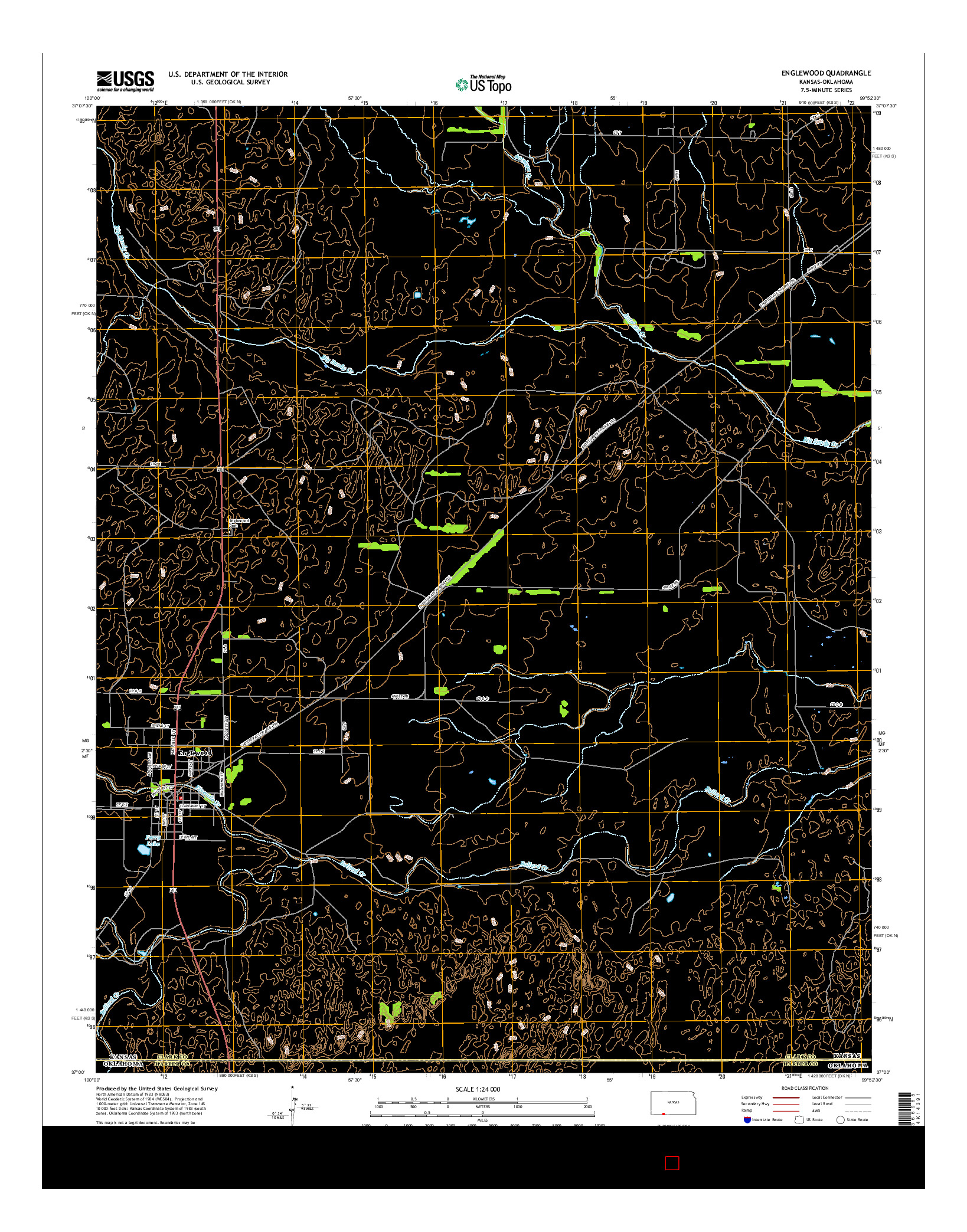 USGS US TOPO 7.5-MINUTE MAP FOR ENGLEWOOD, KS-OK 2015