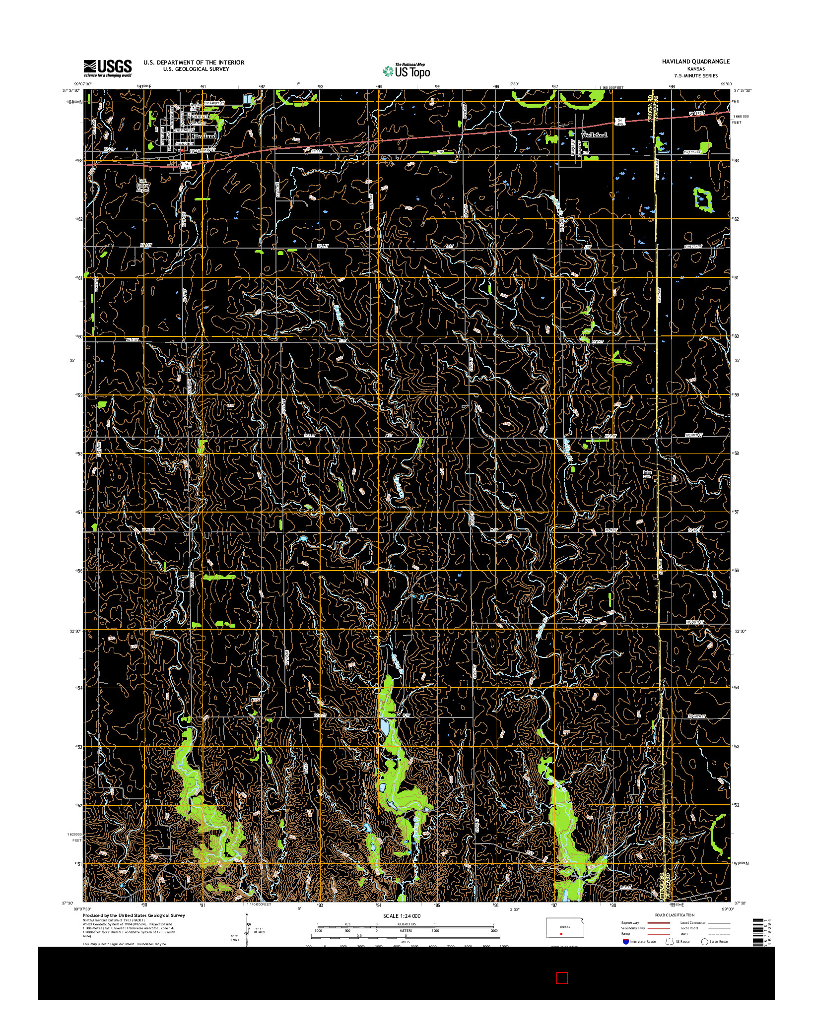 USGS US TOPO 7.5-MINUTE MAP FOR HAVILAND, KS 2015