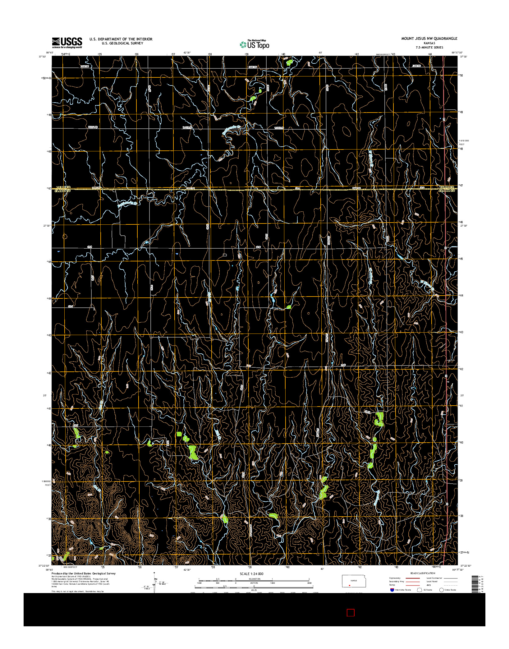 USGS US TOPO 7.5-MINUTE MAP FOR MOUNT JESUS NW, KS 2015