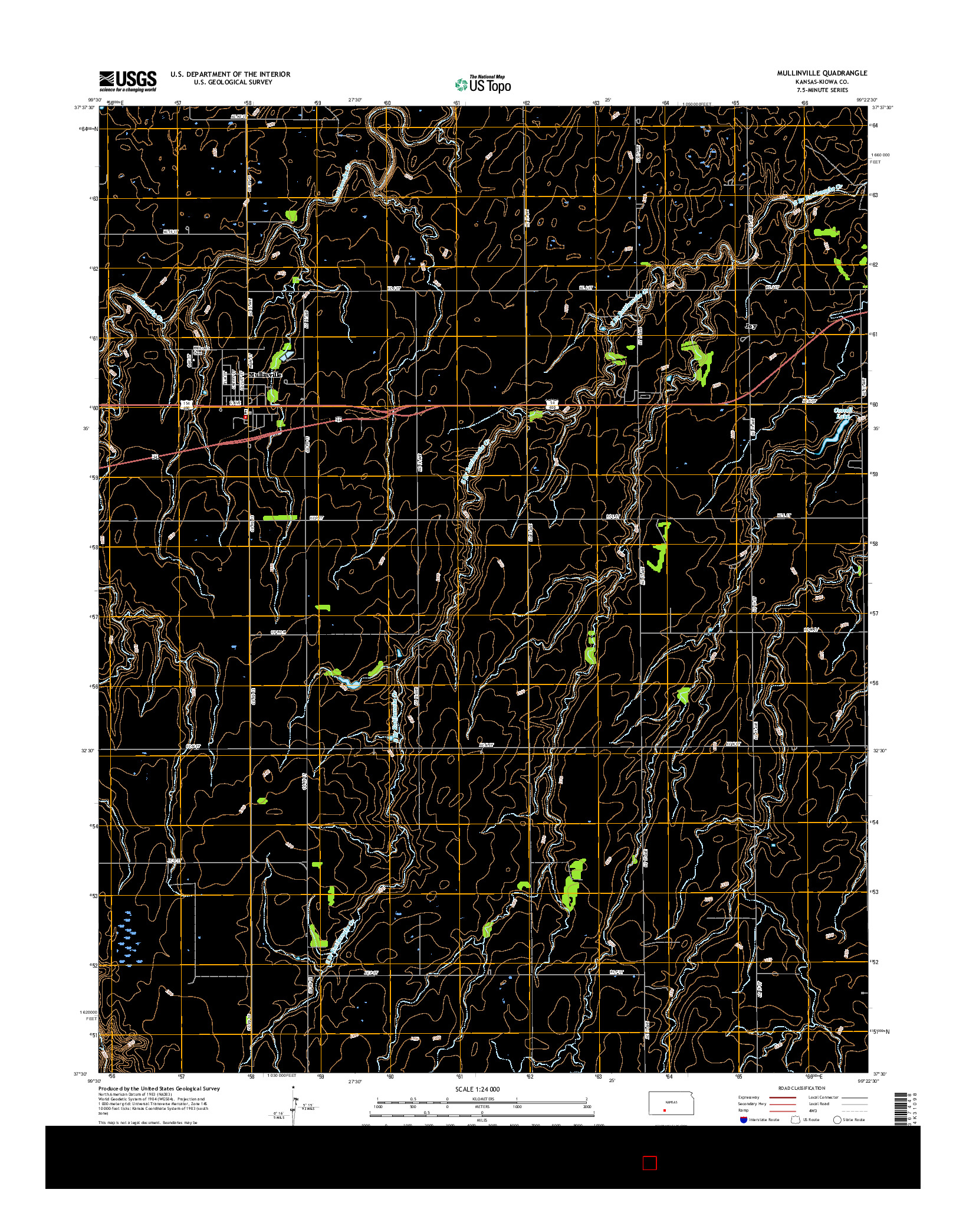 USGS US TOPO 7.5-MINUTE MAP FOR MULLINVILLE, KS 2015