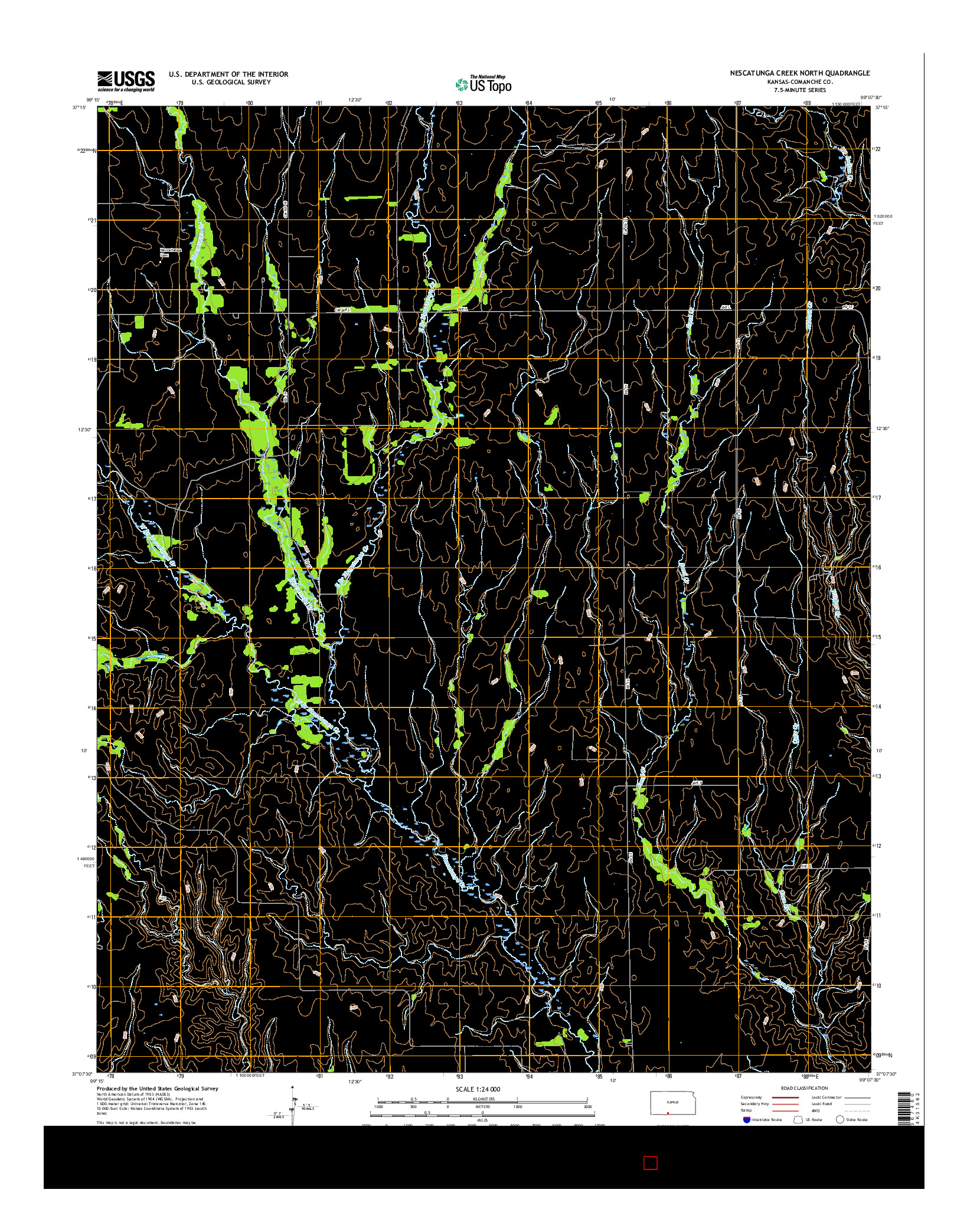 USGS US TOPO 7.5-MINUTE MAP FOR NESCATUNGA CREEK NORTH, KS 2015