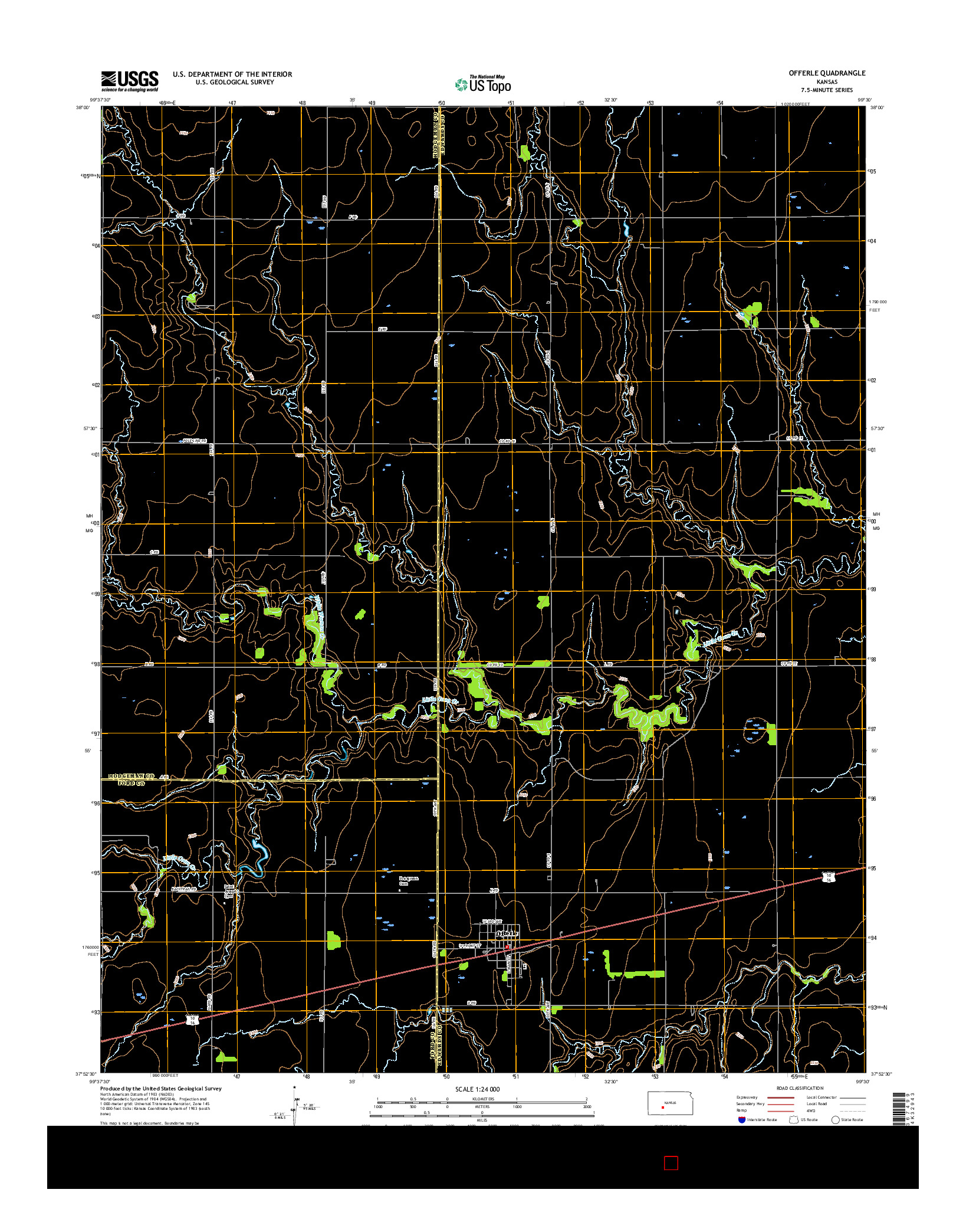 USGS US TOPO 7.5-MINUTE MAP FOR OFFERLE, KS 2015