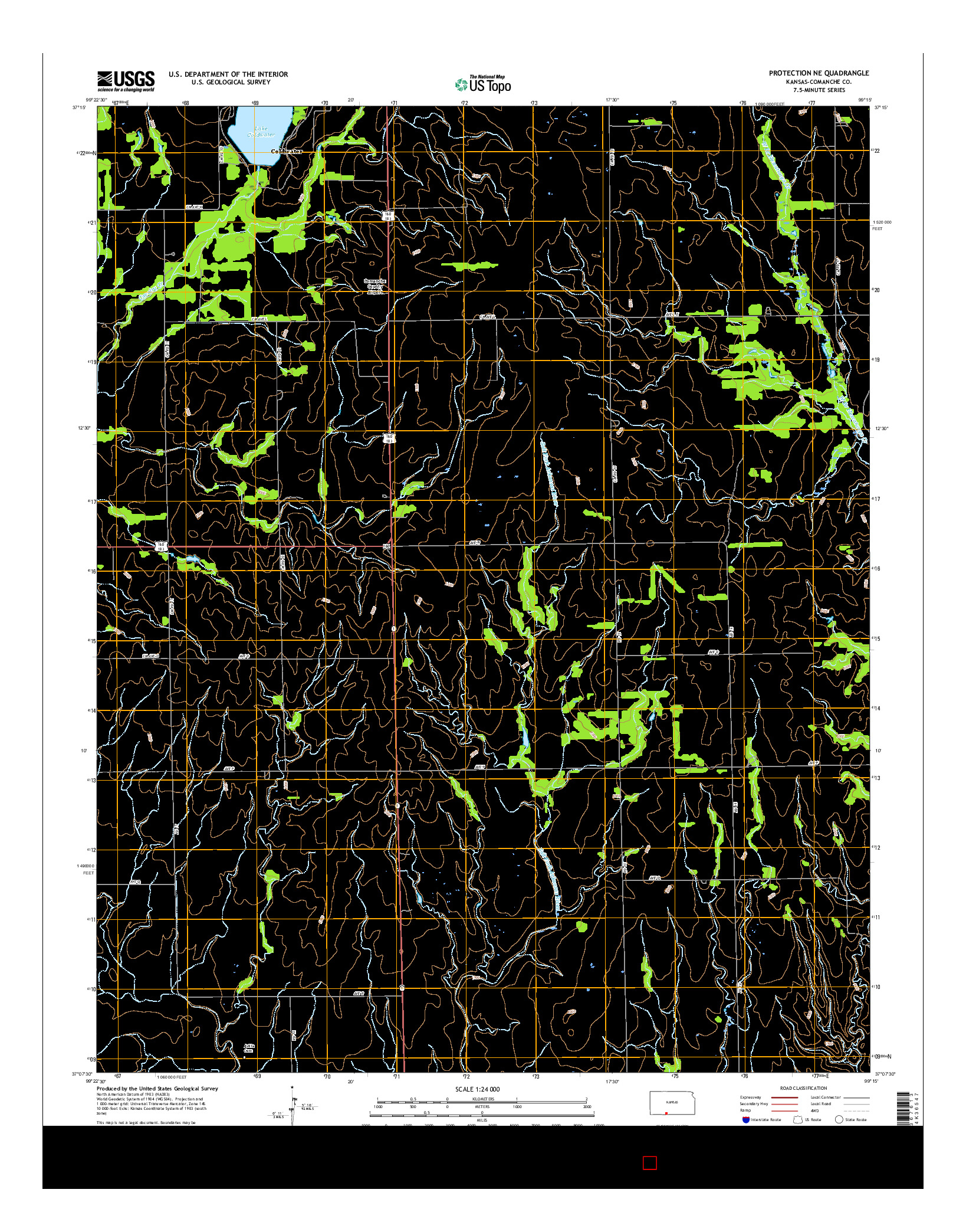 USGS US TOPO 7.5-MINUTE MAP FOR PROTECTION NE, KS 2015