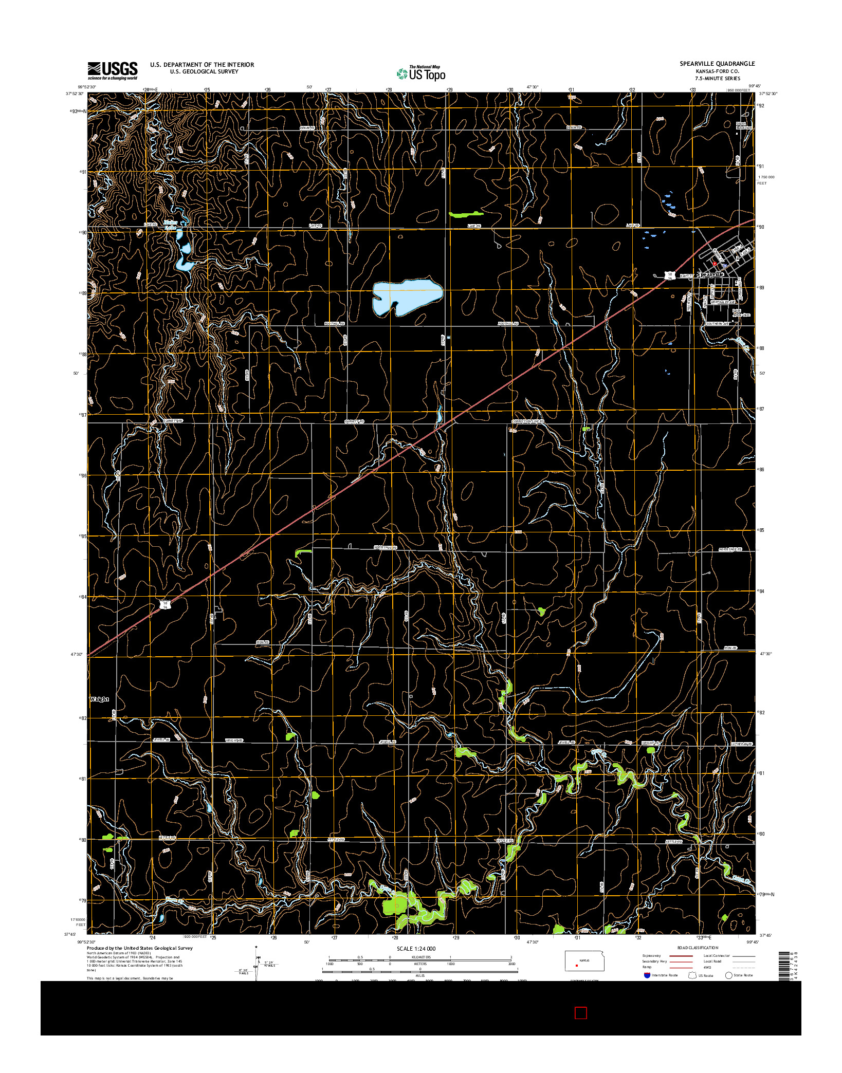 USGS US TOPO 7.5-MINUTE MAP FOR SPEARVILLE, KS 2015