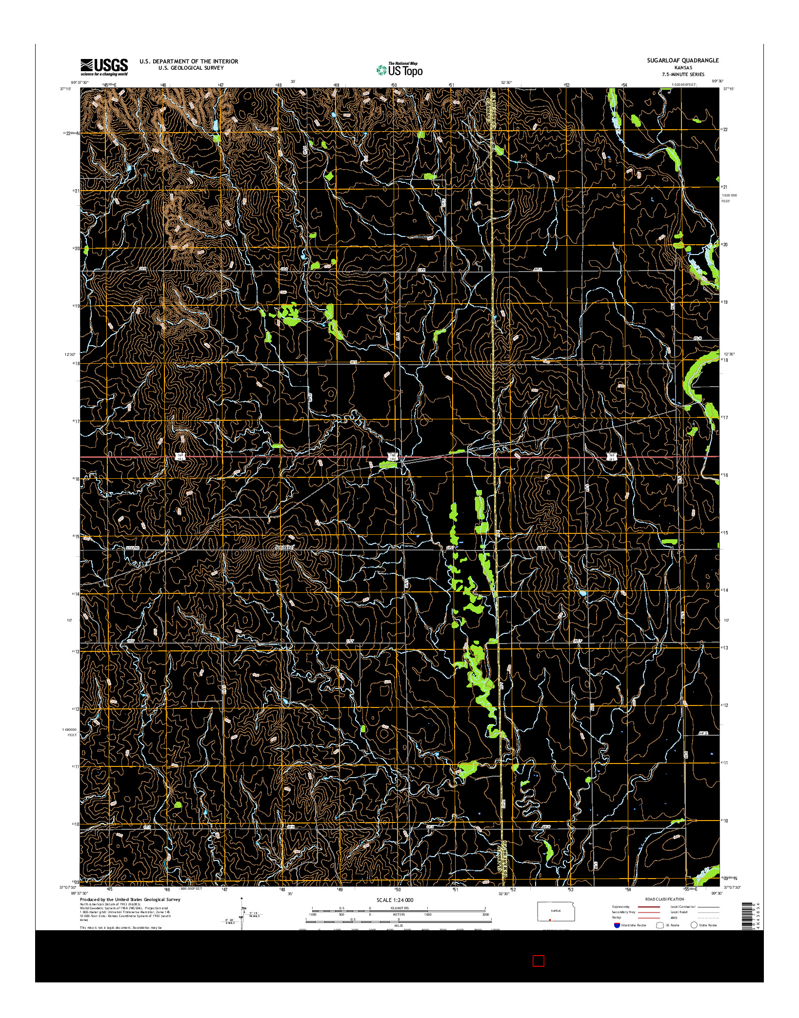 USGS US TOPO 7.5-MINUTE MAP FOR SUGARLOAF, KS 2015