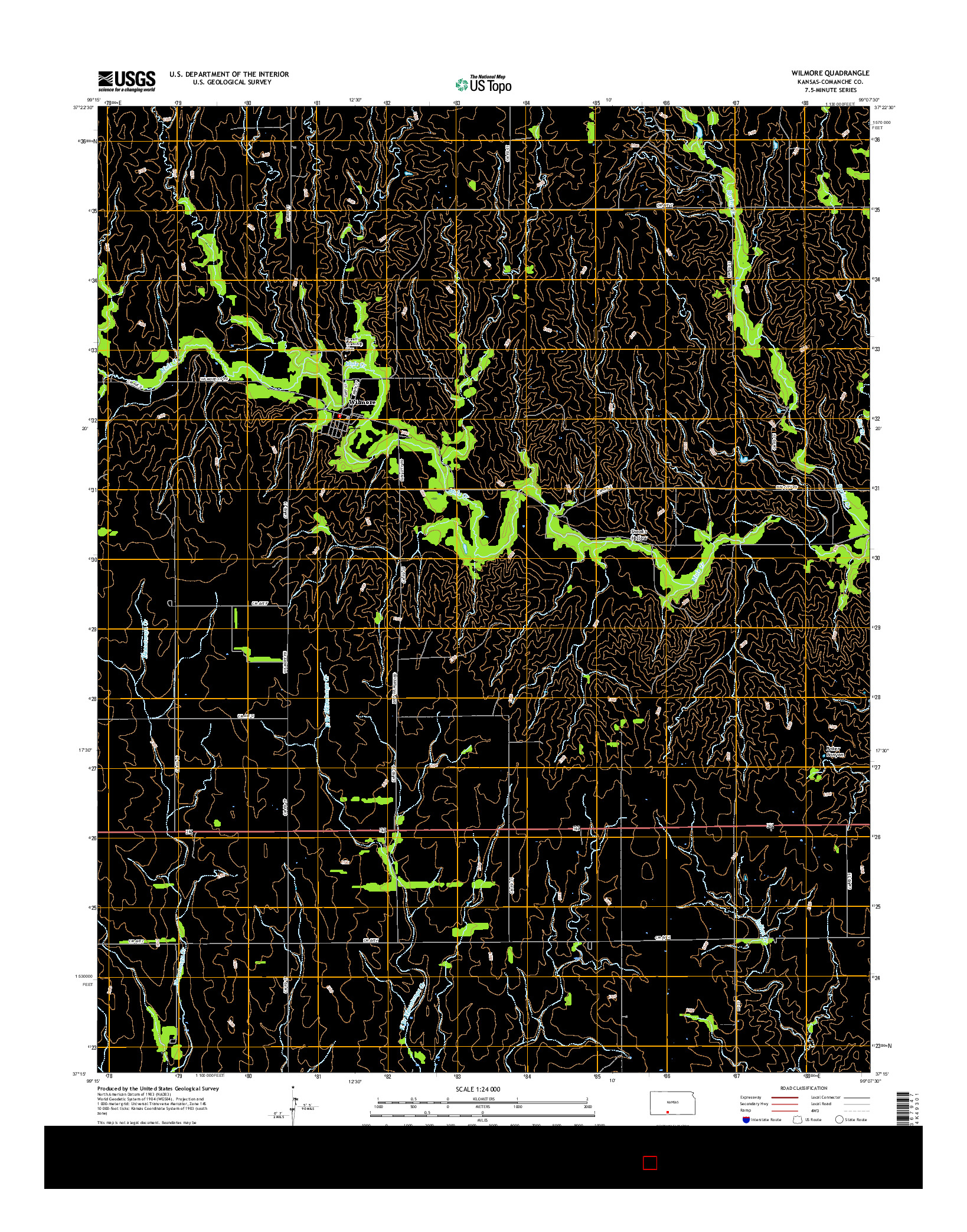 USGS US TOPO 7.5-MINUTE MAP FOR WILMORE, KS 2015