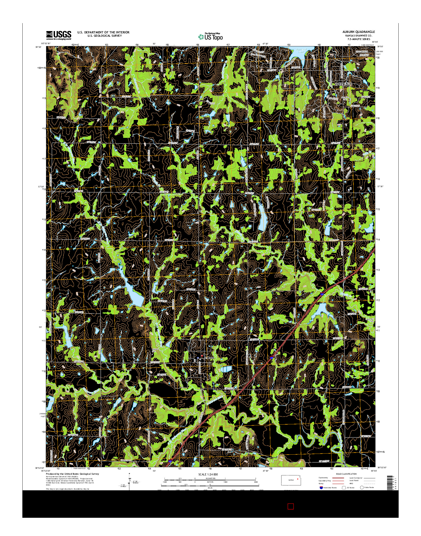 USGS US TOPO 7.5-MINUTE MAP FOR AUBURN, KS 2015