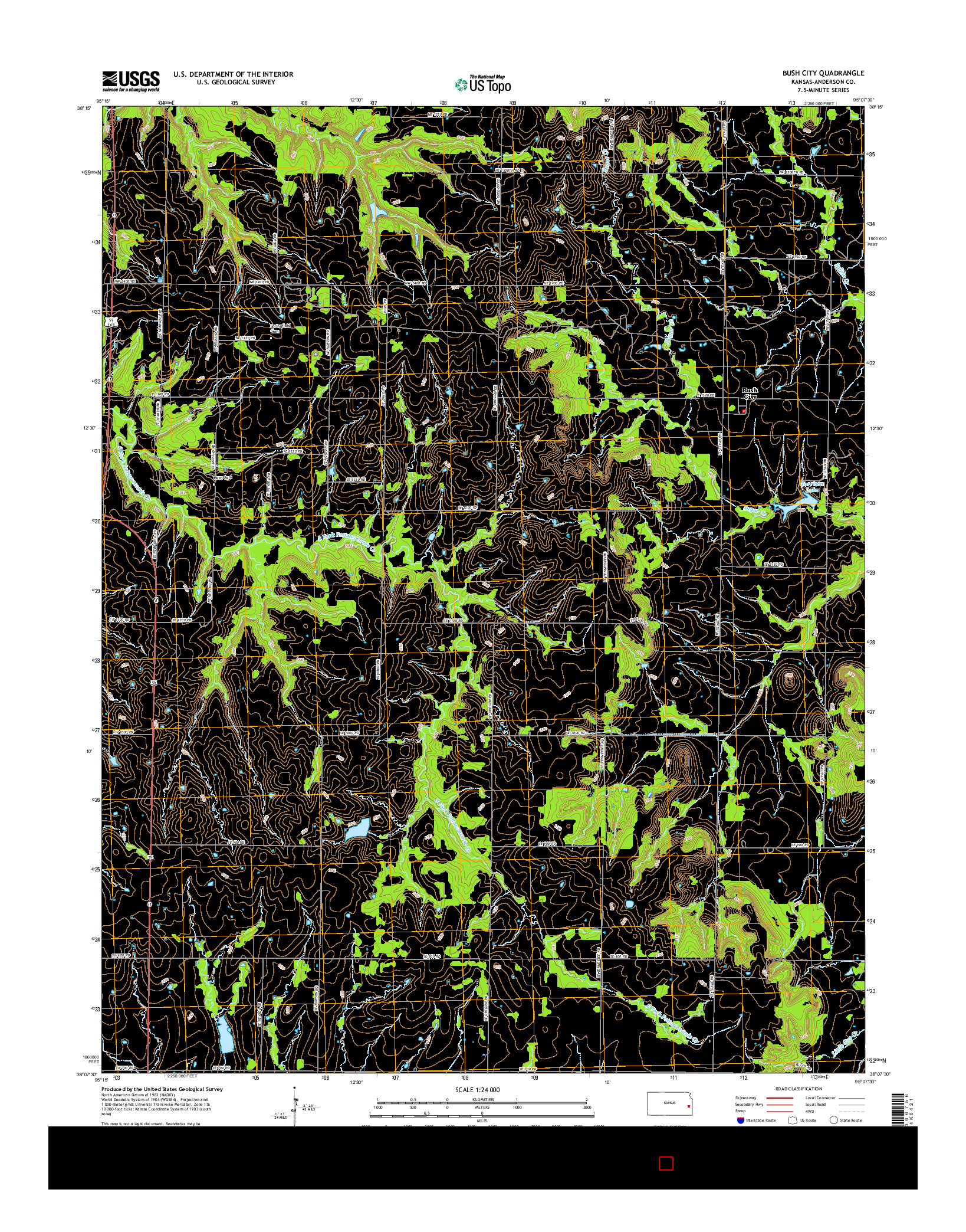 USGS US TOPO 7.5-MINUTE MAP FOR BUSH CITY, KS 2015