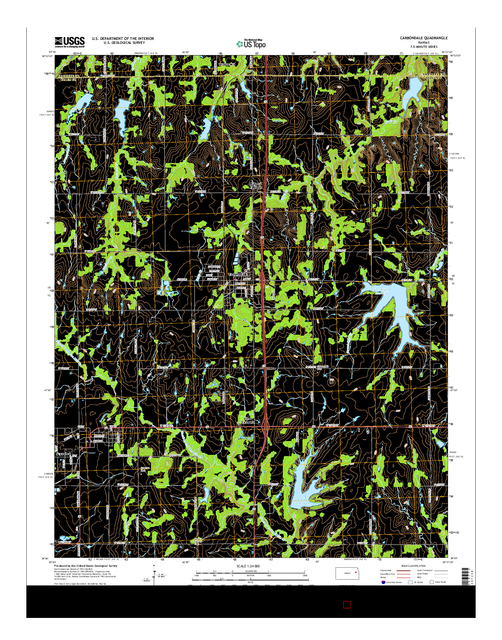 USGS US TOPO 7.5-MINUTE MAP FOR CARBONDALE, KS 2015