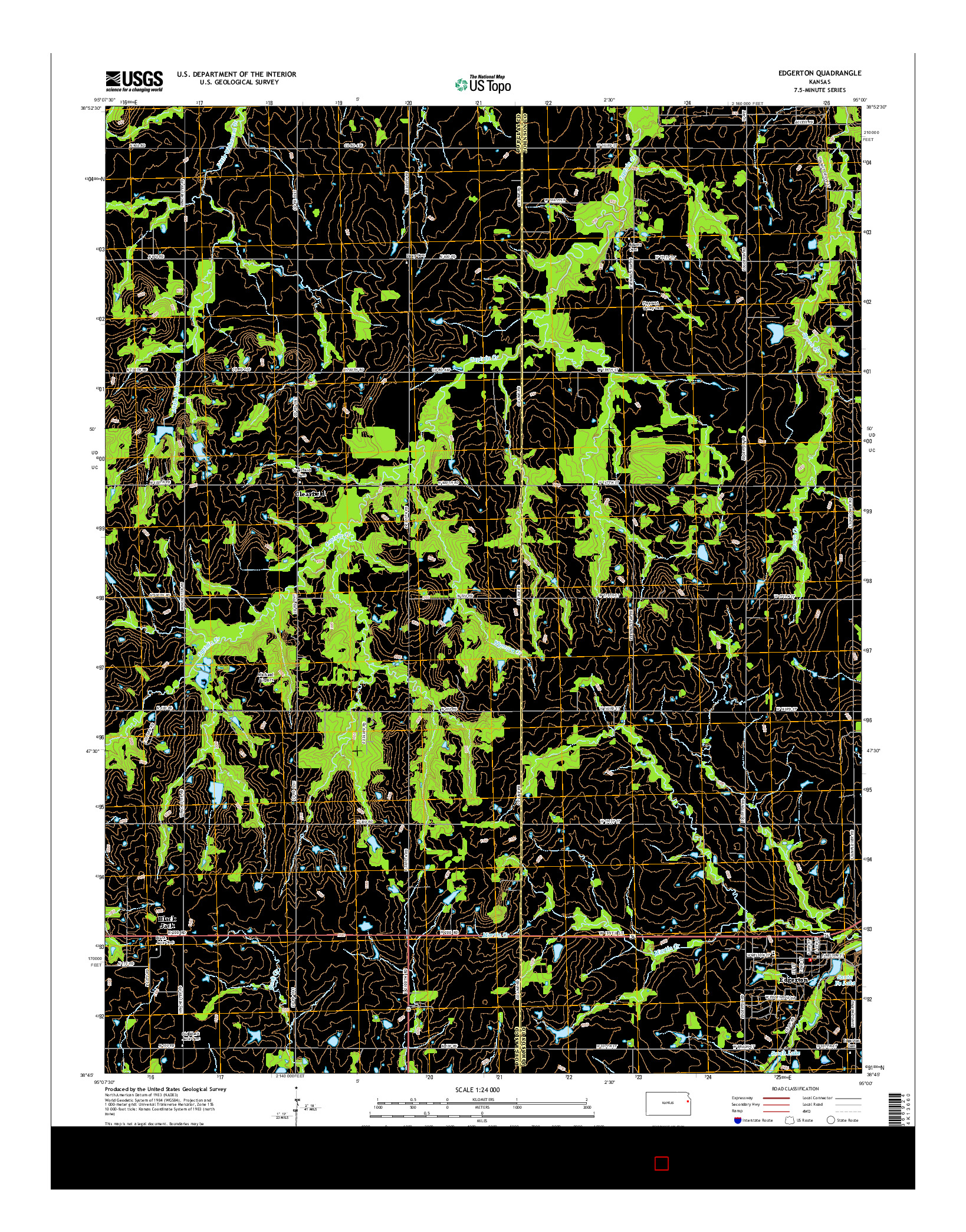 USGS US TOPO 7.5-MINUTE MAP FOR EDGERTON, KS 2015