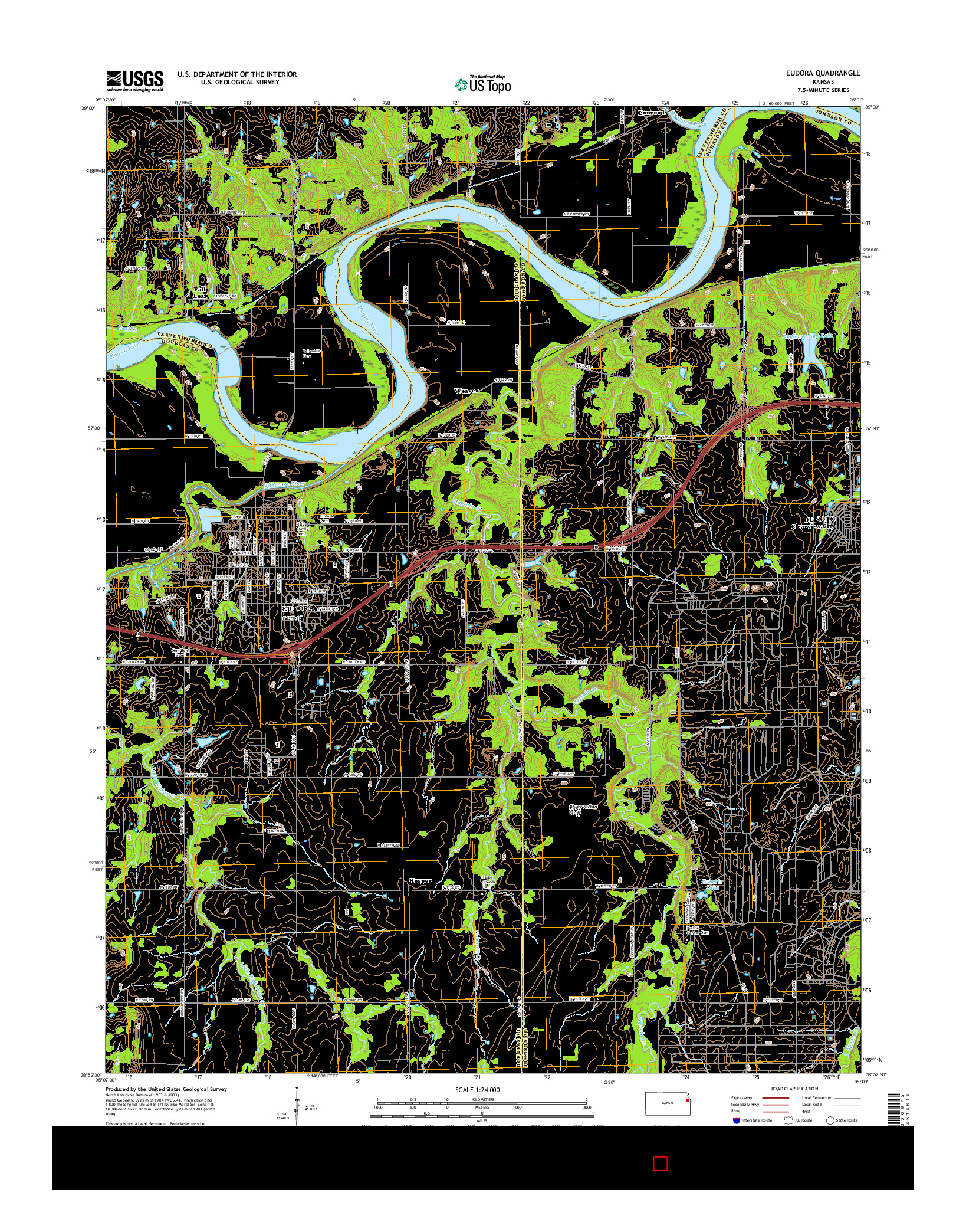 USGS US TOPO 7.5-MINUTE MAP FOR EUDORA, KS 2015