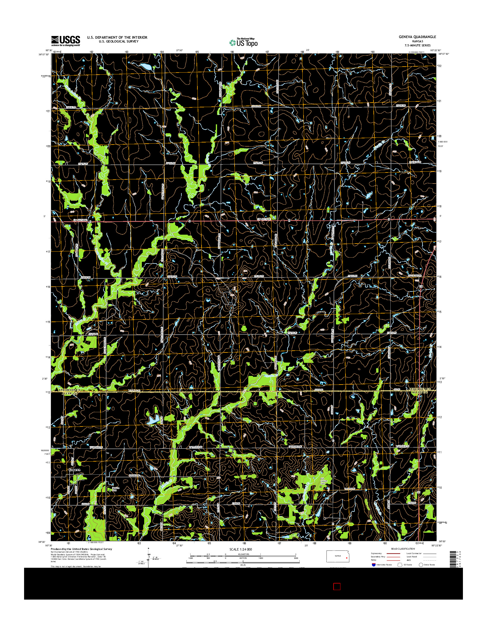 USGS US TOPO 7.5-MINUTE MAP FOR GENEVA, KS 2015