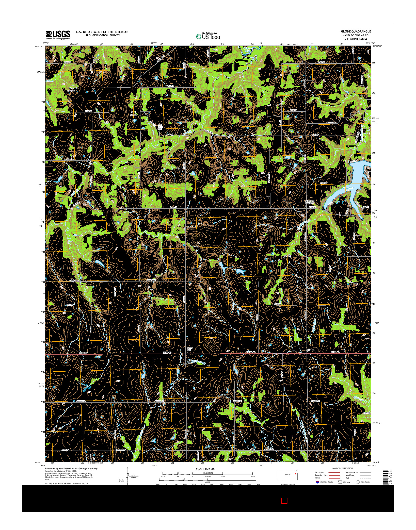 USGS US TOPO 7.5-MINUTE MAP FOR GLOBE, KS 2015