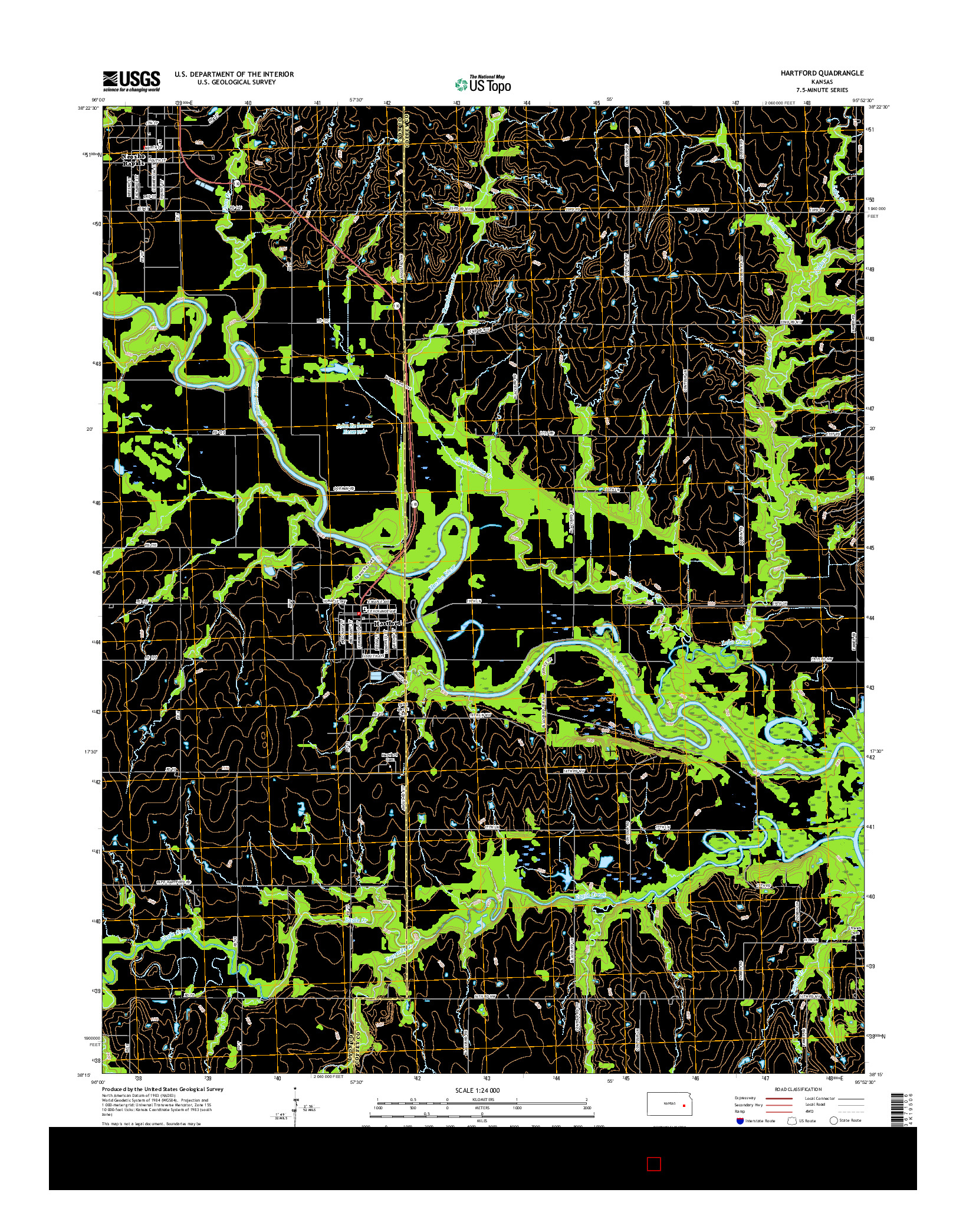 USGS US TOPO 7.5-MINUTE MAP FOR HARTFORD, KS 2015