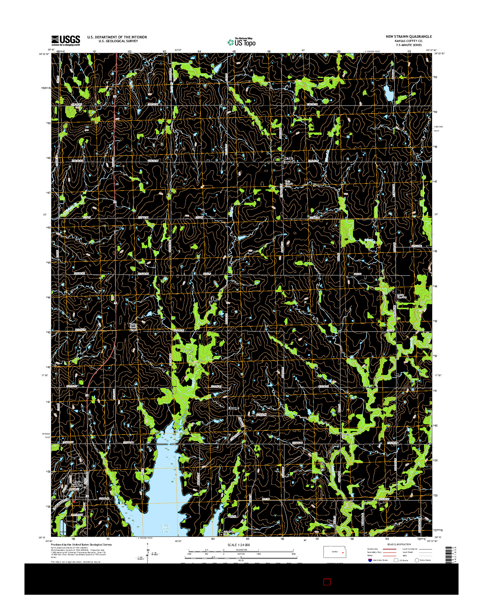 USGS US TOPO 7.5-MINUTE MAP FOR NEW STRAWN, KS 2015