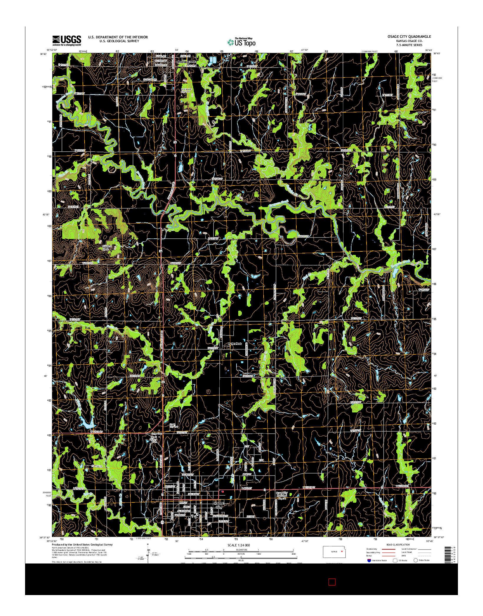 USGS US TOPO 7.5-MINUTE MAP FOR OSAGE CITY, KS 2015