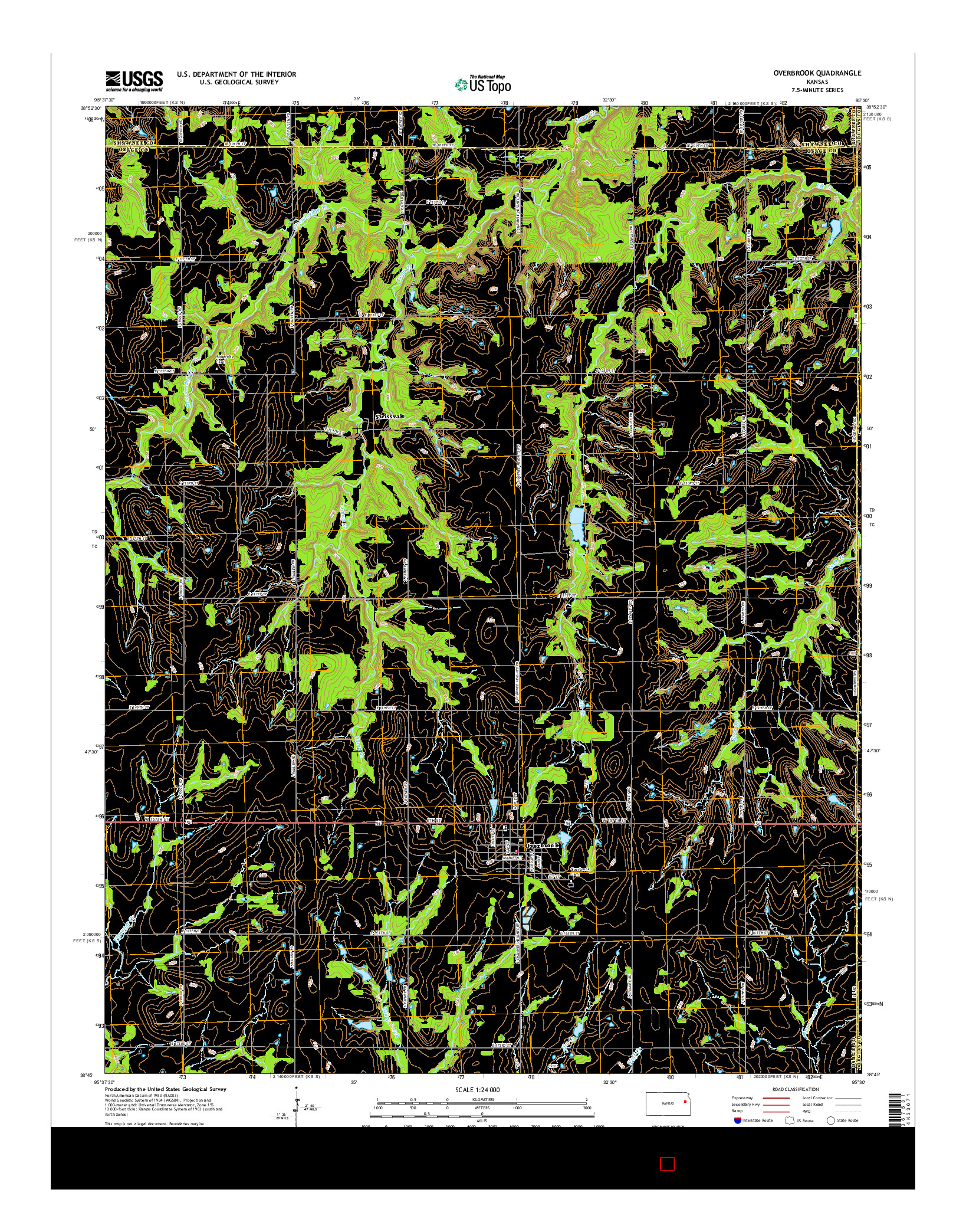 USGS US TOPO 7.5-MINUTE MAP FOR OVERBROOK, KS 2015