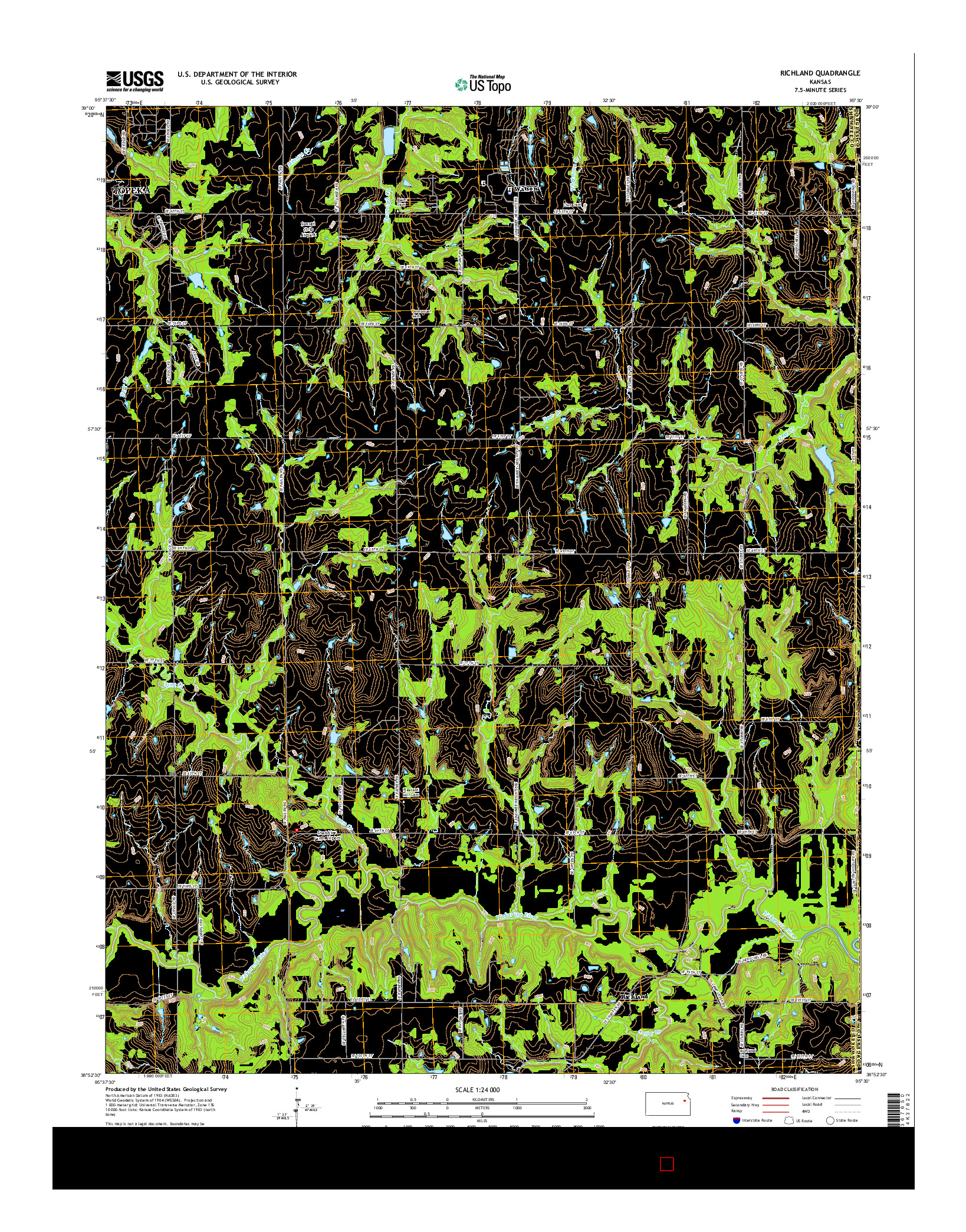 USGS US TOPO 7.5-MINUTE MAP FOR RICHLAND, KS 2015