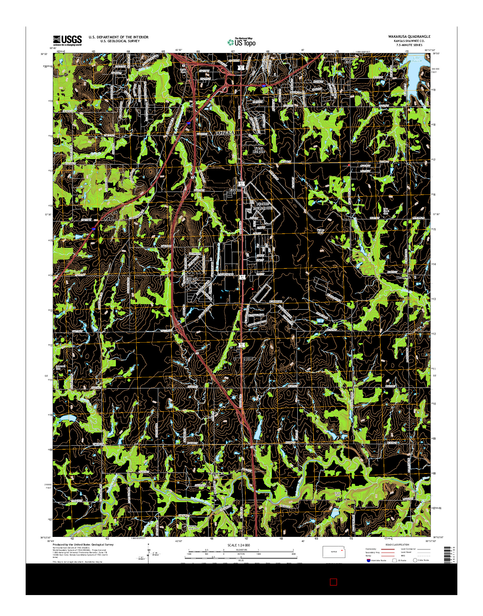 USGS US TOPO 7.5-MINUTE MAP FOR WAKARUSA, KS 2015