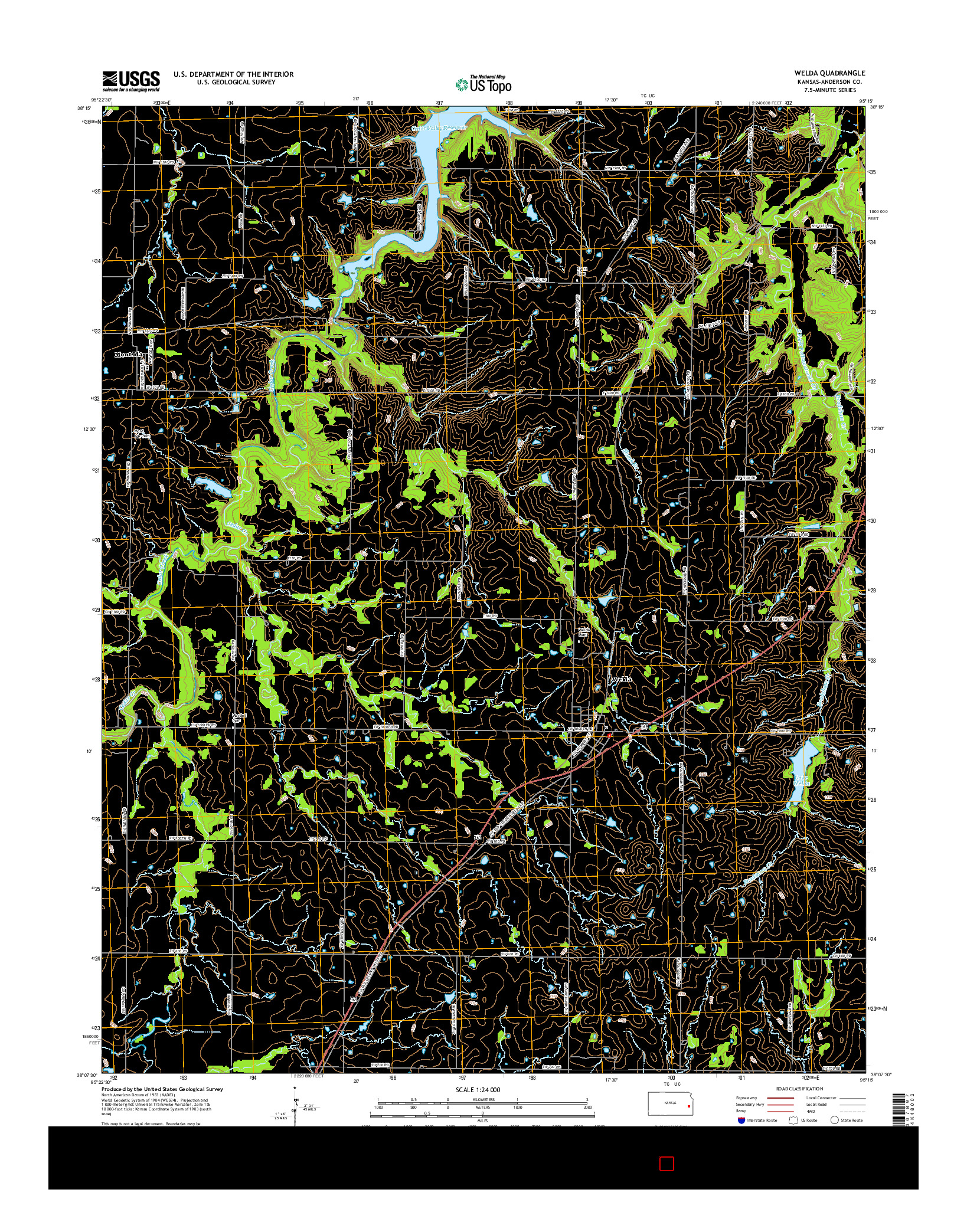 USGS US TOPO 7.5-MINUTE MAP FOR WELDA, KS 2015