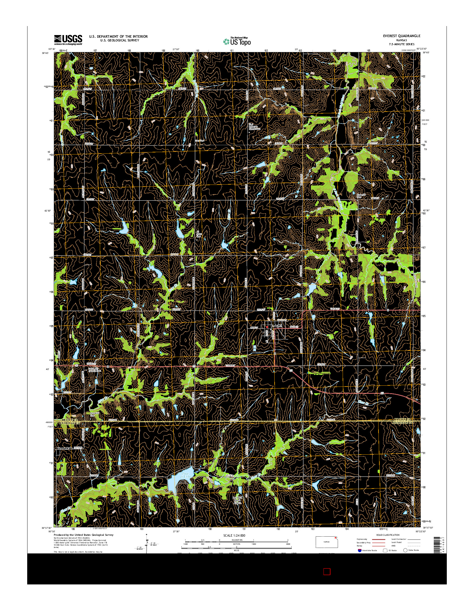 USGS US TOPO 7.5-MINUTE MAP FOR EVEREST, KS 2015