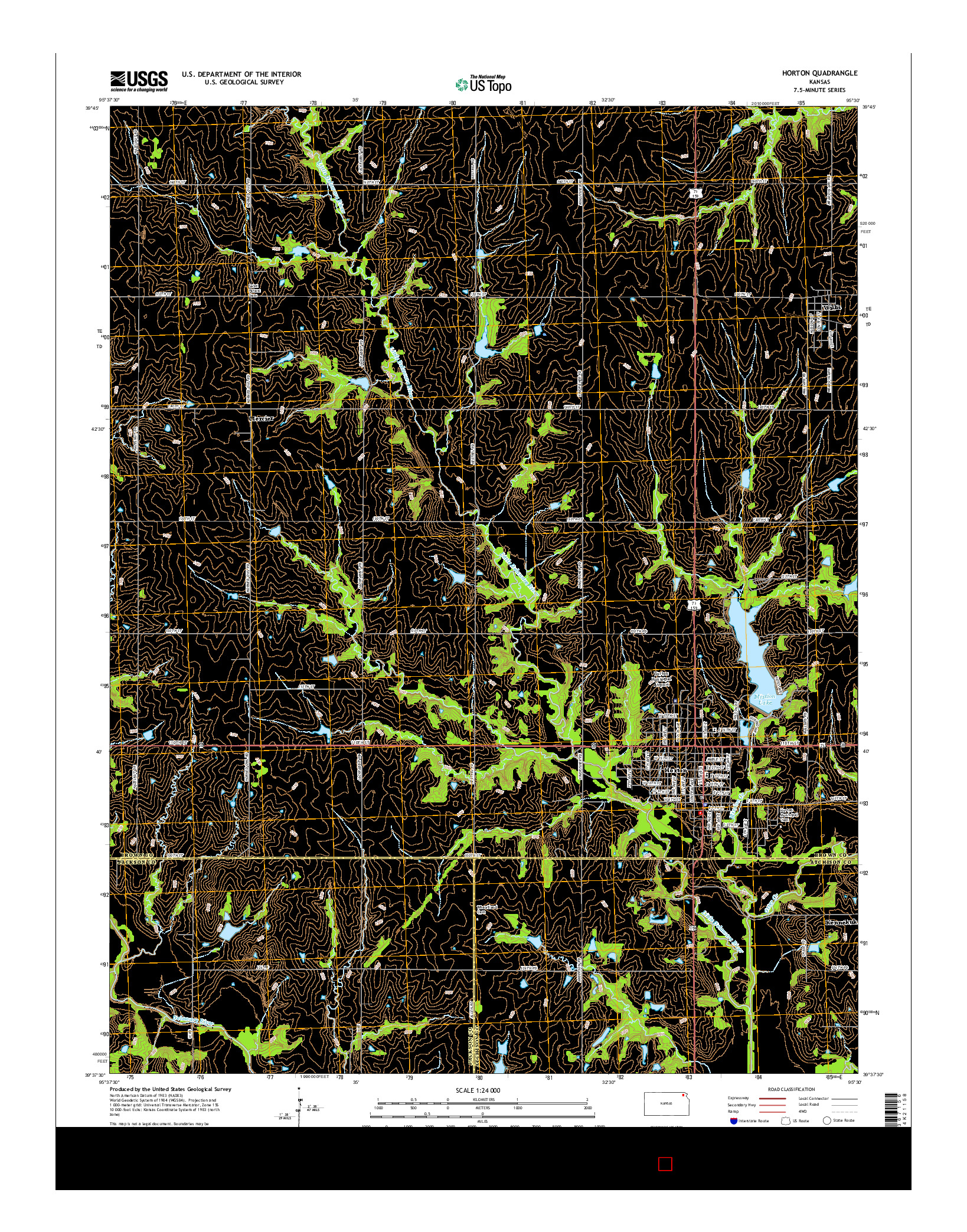 USGS US TOPO 7.5-MINUTE MAP FOR HORTON, KS 2015