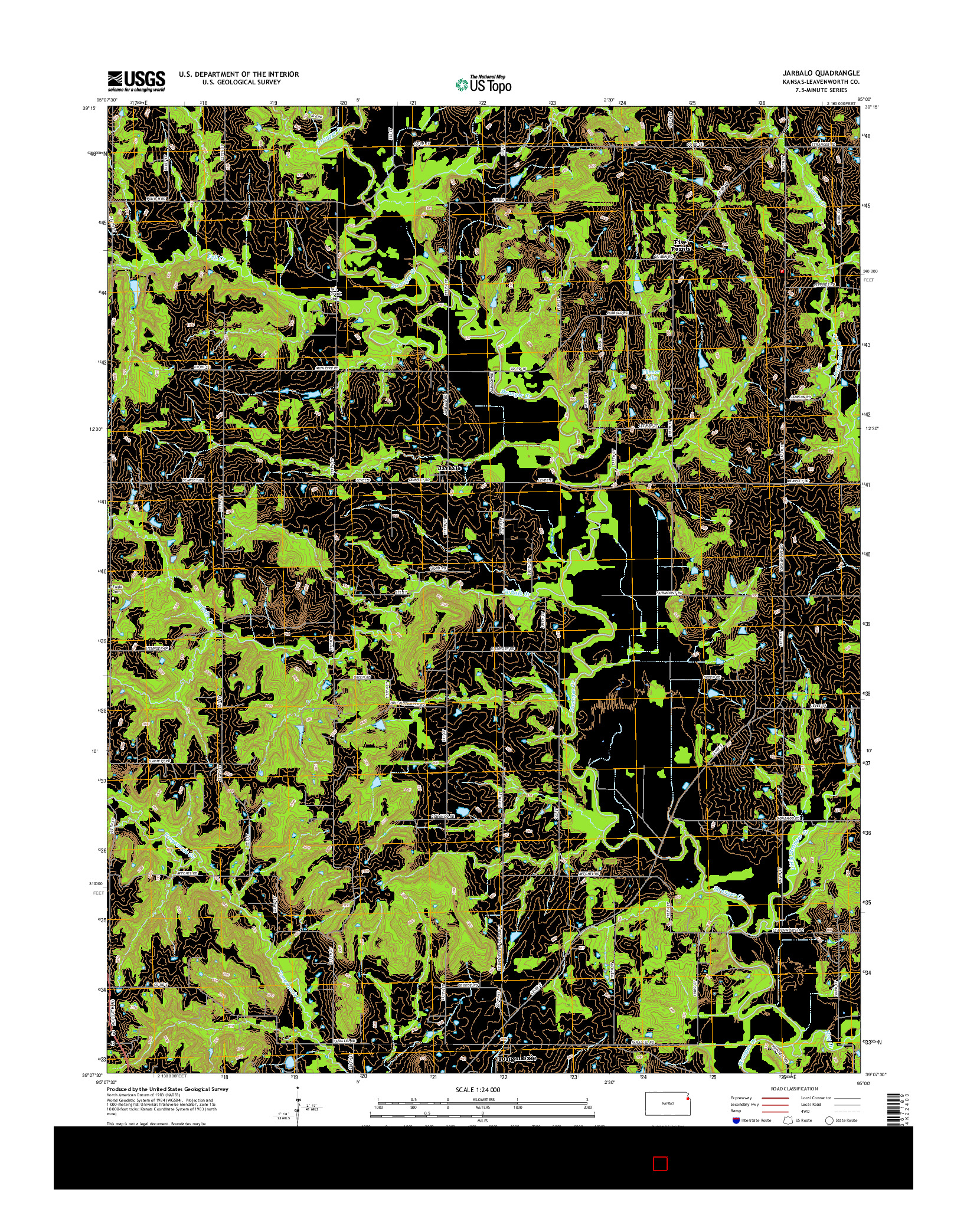 USGS US TOPO 7.5-MINUTE MAP FOR JARBALO, KS 2015