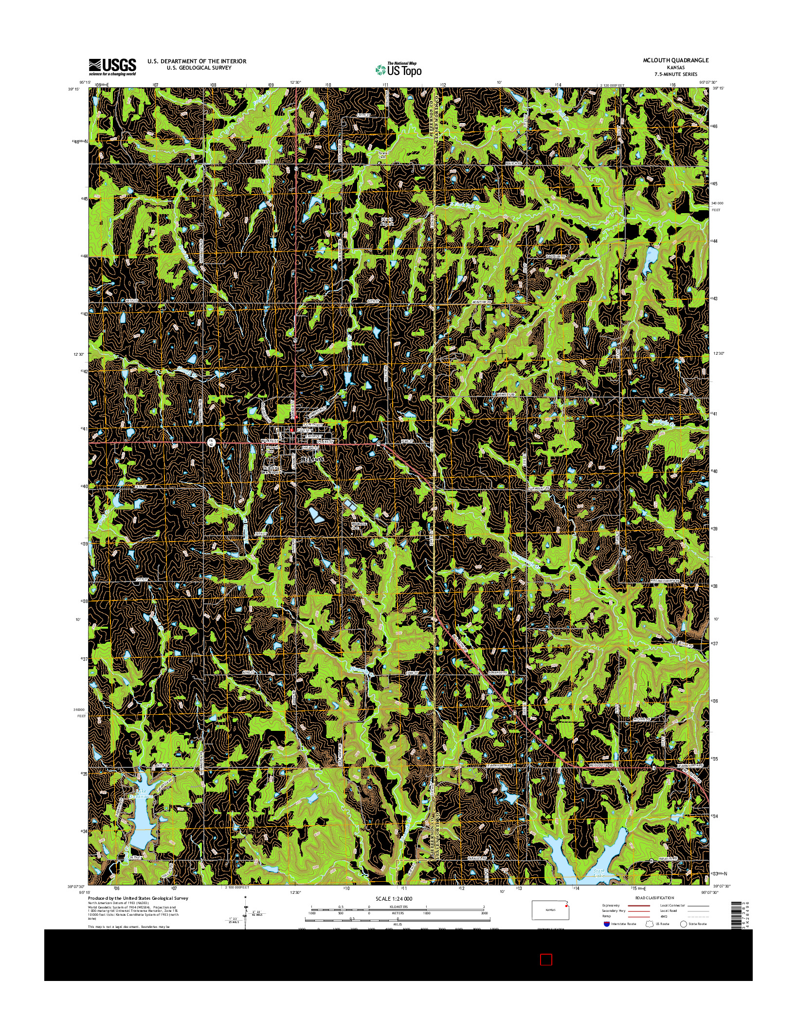 USGS US TOPO 7.5-MINUTE MAP FOR MCLOUTH, KS 2015