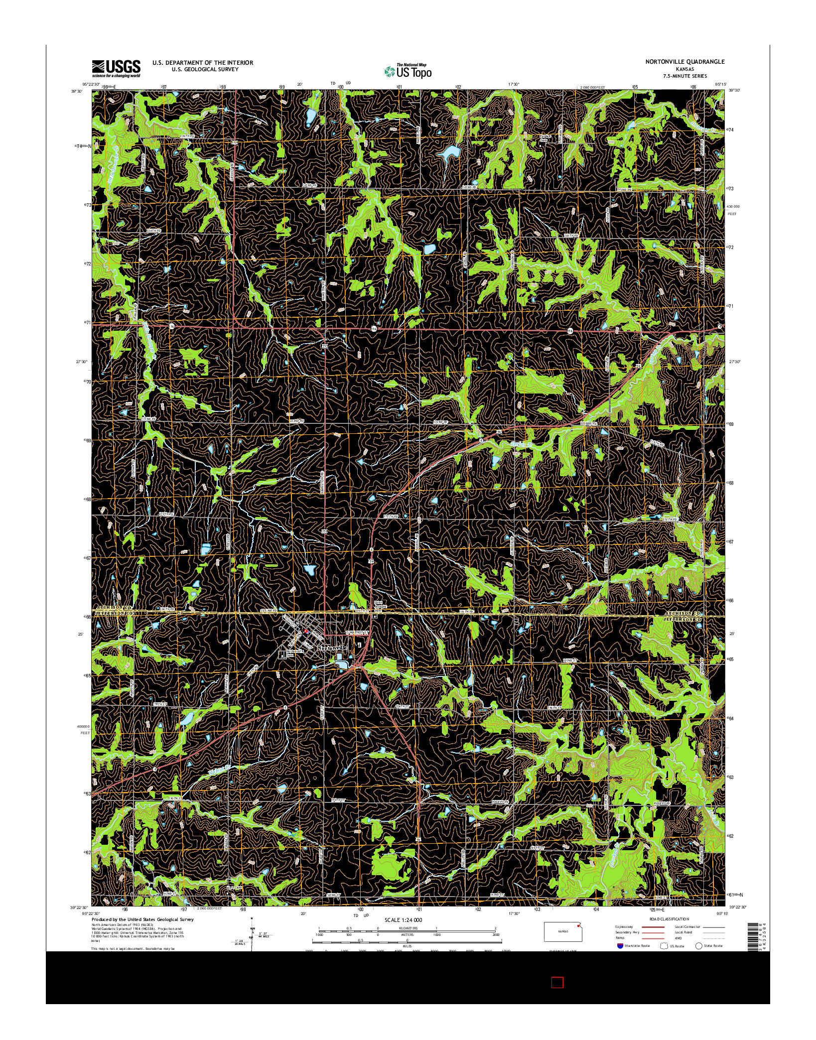 USGS US TOPO 7.5-MINUTE MAP FOR NORTONVILLE, KS 2015