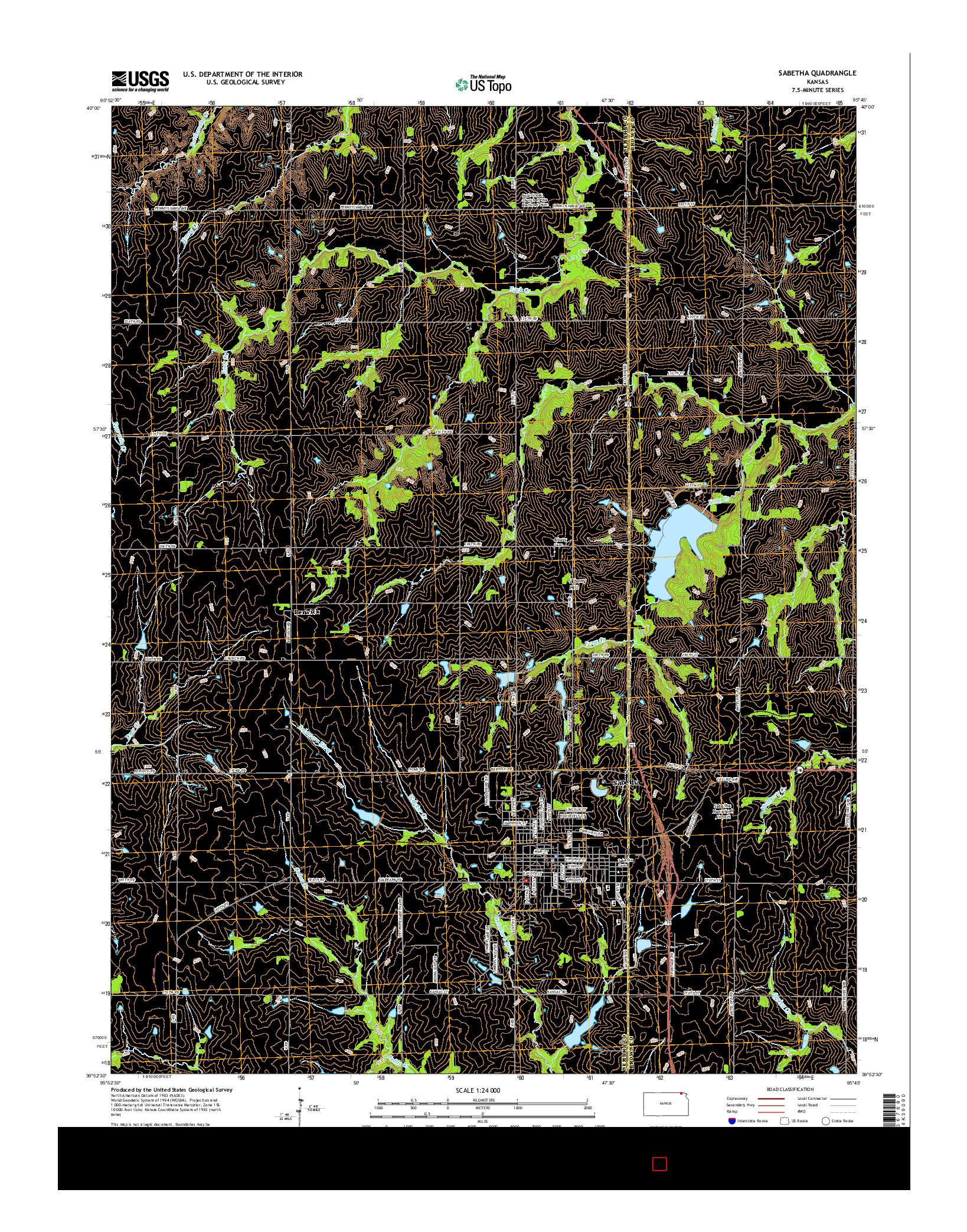 USGS US TOPO 7.5-MINUTE MAP FOR SABETHA, KS 2015