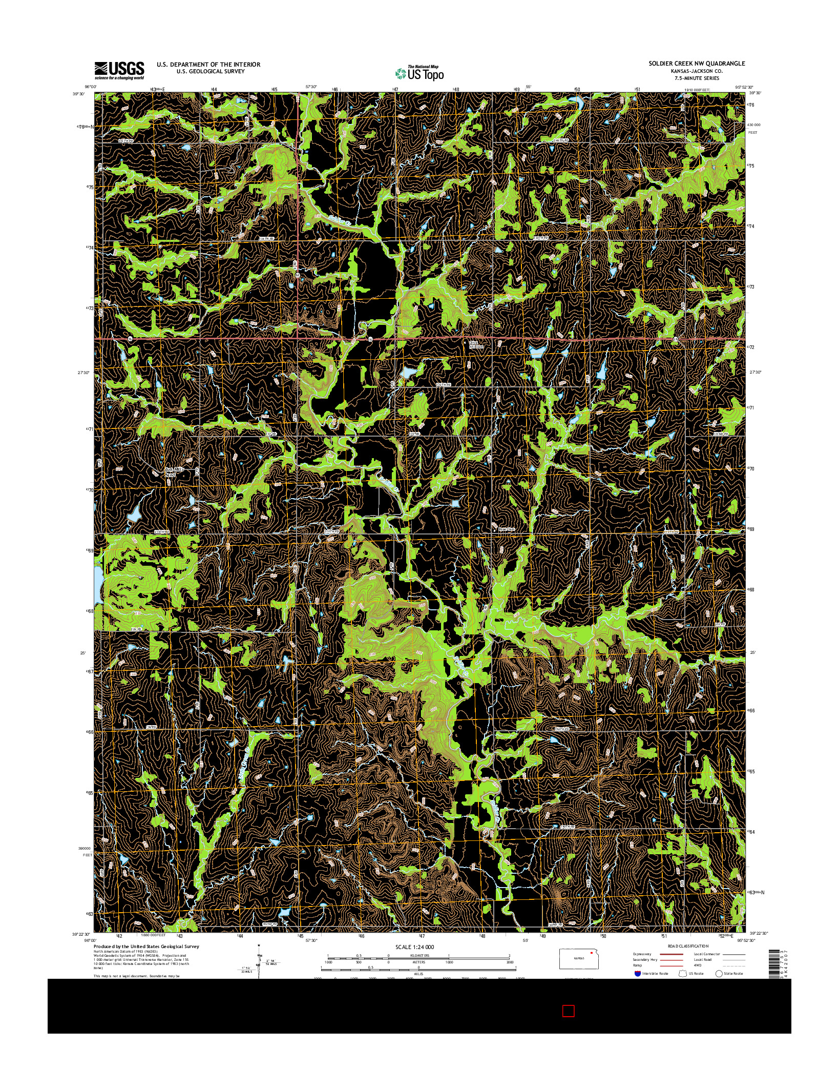 USGS US TOPO 7.5-MINUTE MAP FOR SOLDIER CREEK NW, KS 2015