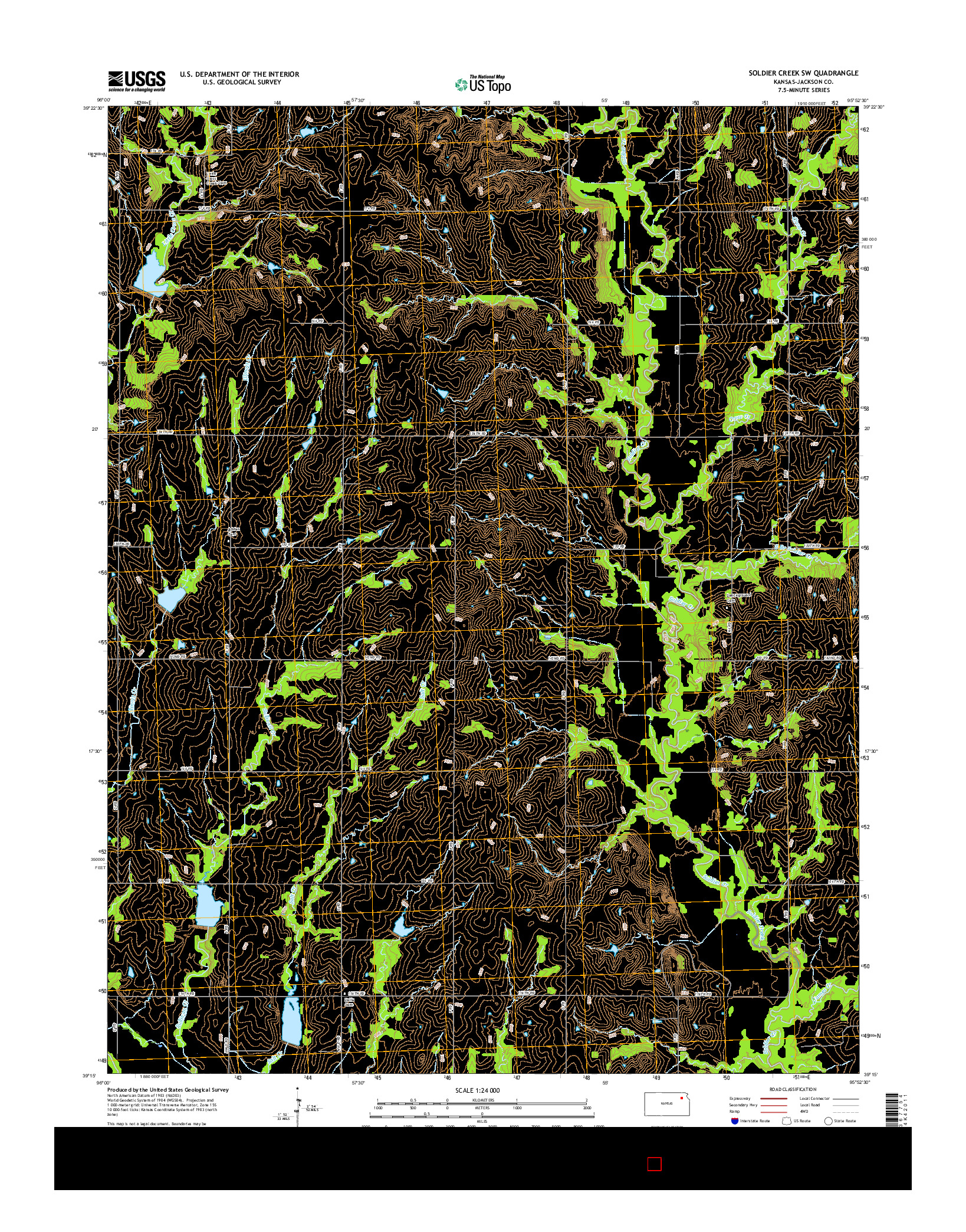 USGS US TOPO 7.5-MINUTE MAP FOR SOLDIER CREEK SW, KS 2015