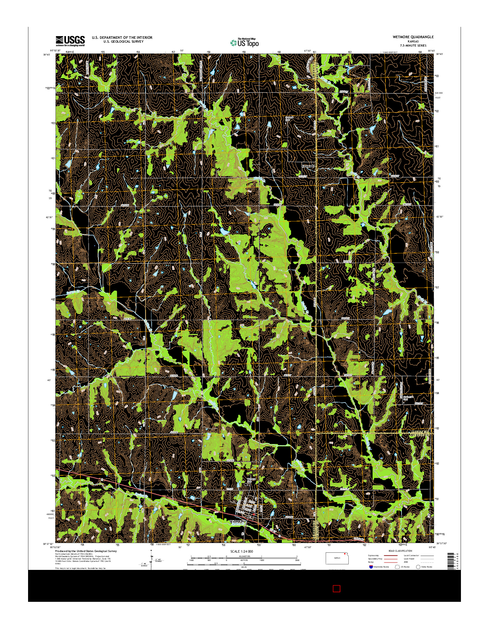 USGS US TOPO 7.5-MINUTE MAP FOR WETMORE, KS 2015
