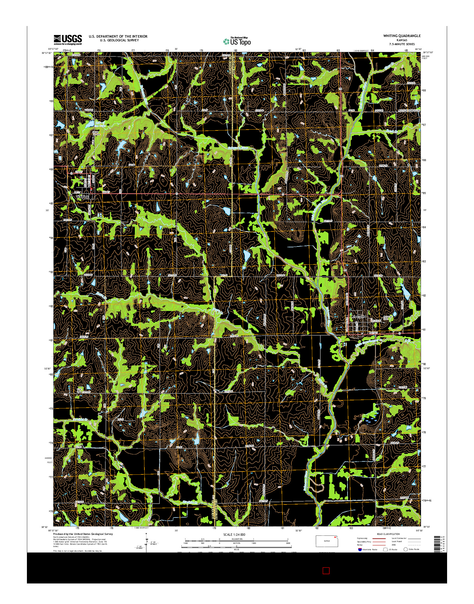 USGS US TOPO 7.5-MINUTE MAP FOR WHITING, KS 2015
