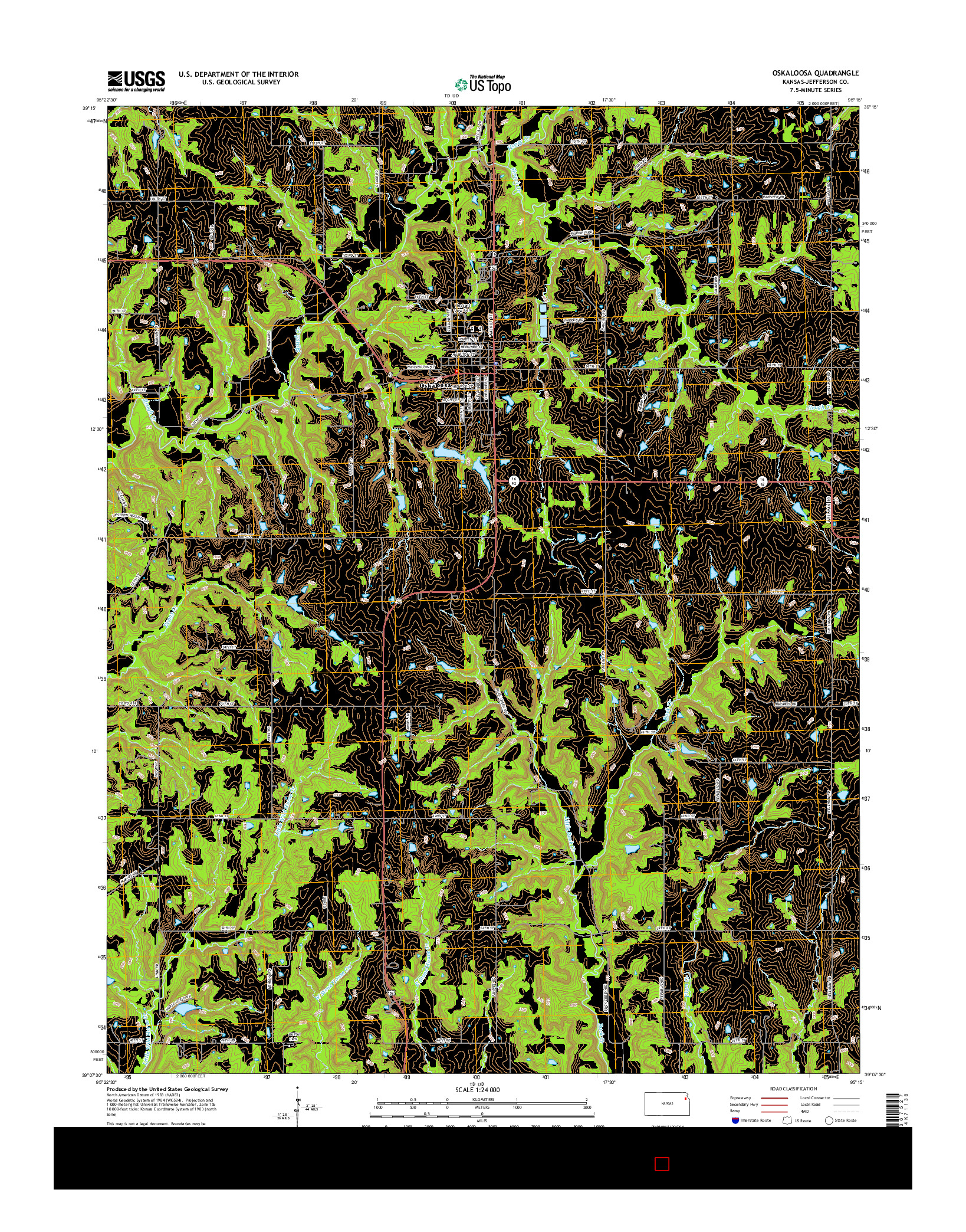 USGS US TOPO 7.5-MINUTE MAP FOR OSKALOOSA, KS 2015