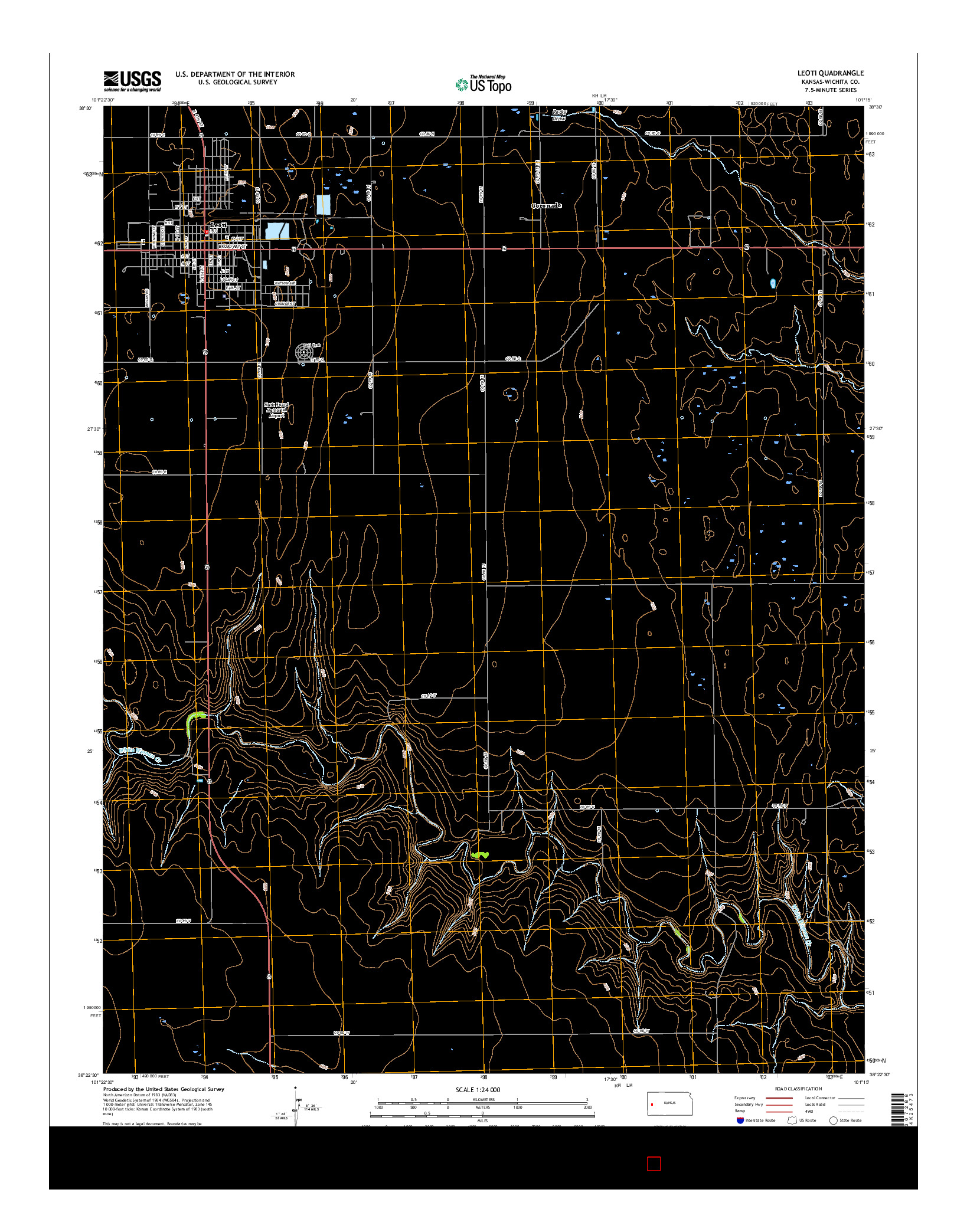 USGS US TOPO 7.5-MINUTE MAP FOR LEOTI, KS 2015