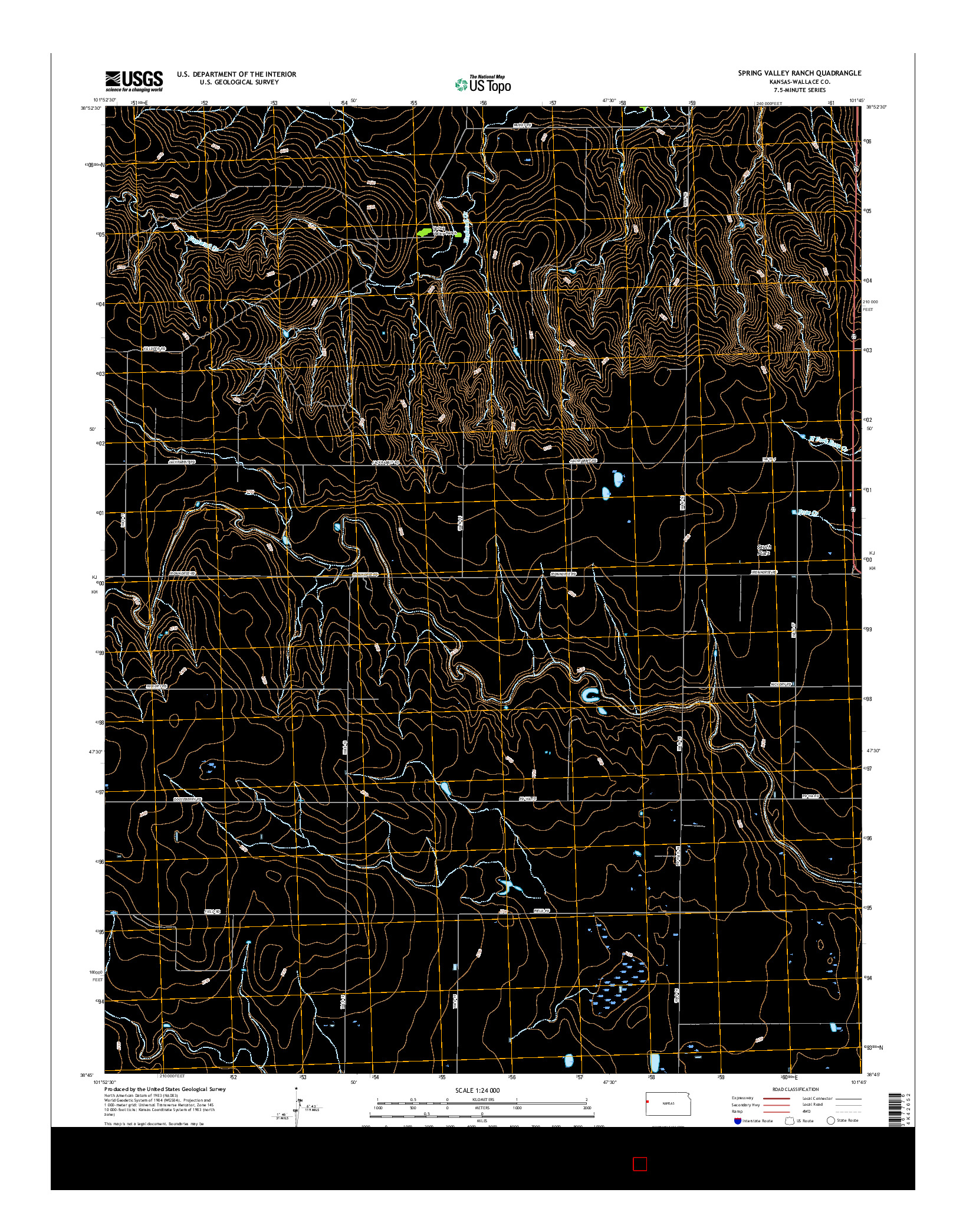 USGS US TOPO 7.5-MINUTE MAP FOR SPRING VALLEY RANCH, KS 2015