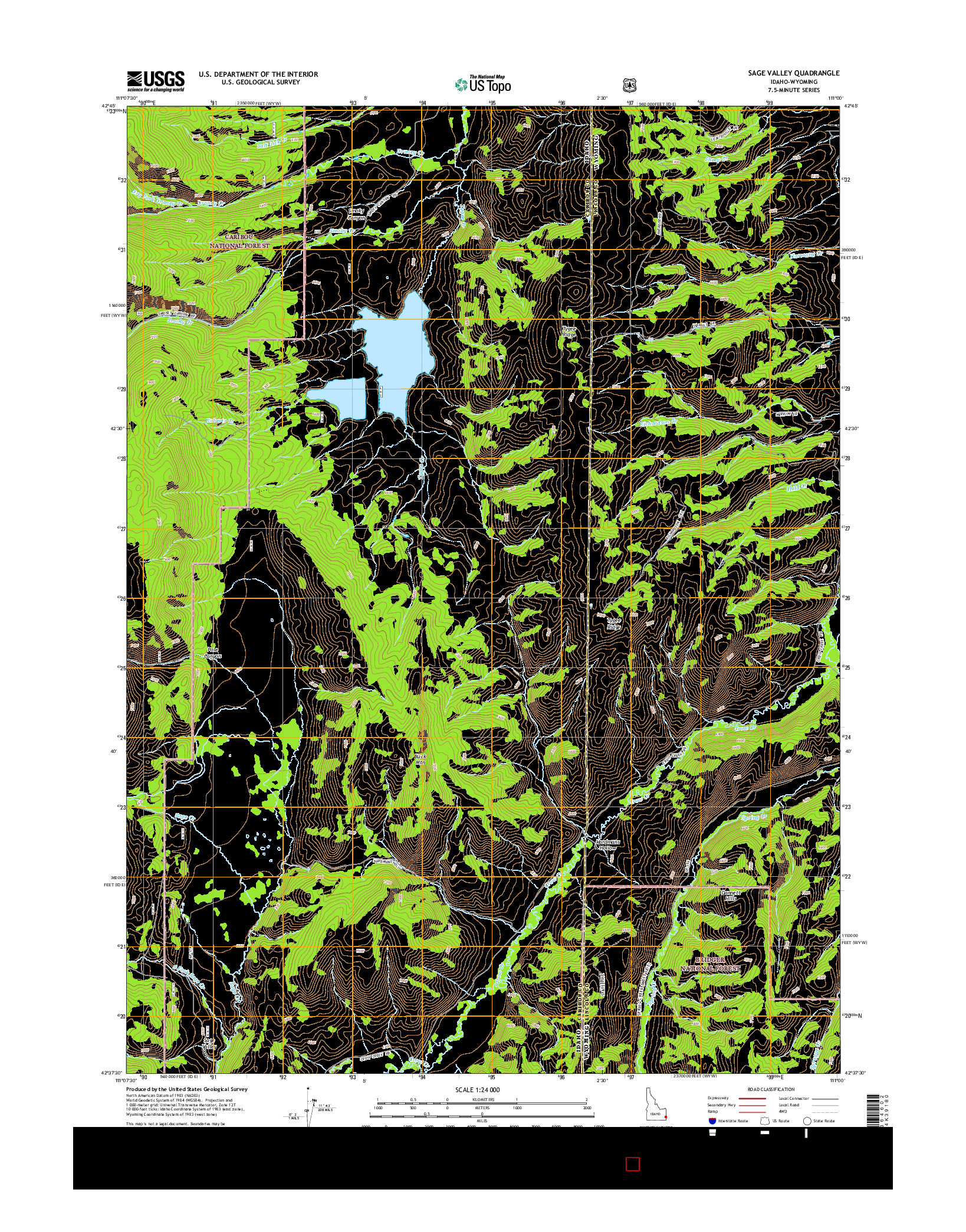 USGS US TOPO 7.5-MINUTE MAP FOR SAGE VALLEY, ID-WY 2015