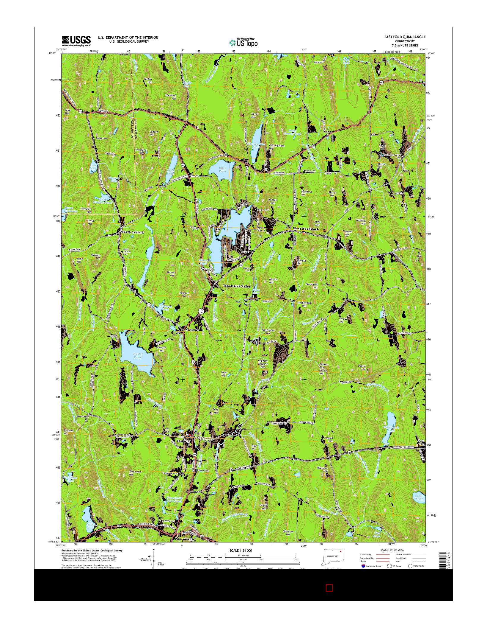 USGS US TOPO 7.5-MINUTE MAP FOR EASTFORD, CT 2015