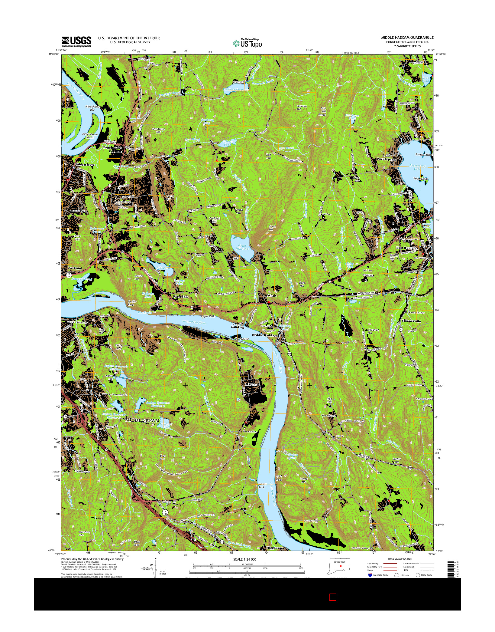 USGS US TOPO 7.5-MINUTE MAP FOR MIDDLE HADDAM, CT 2015