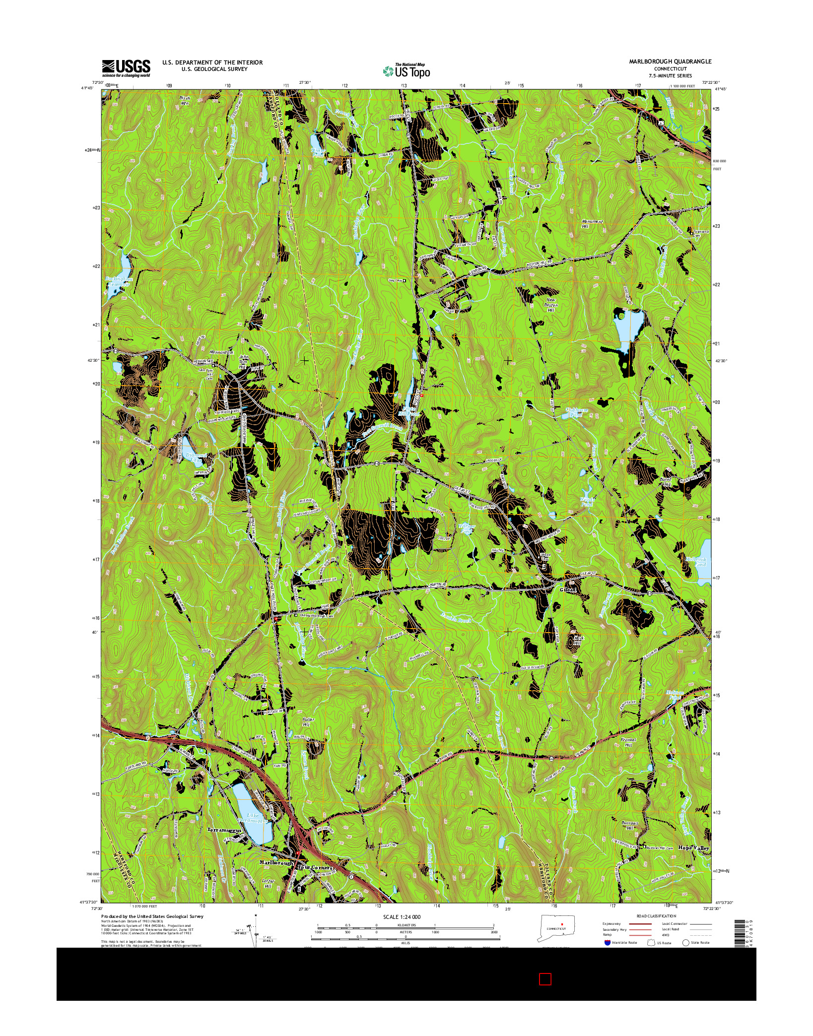 USGS US TOPO 7.5-MINUTE MAP FOR MARLBOROUGH, CT 2015