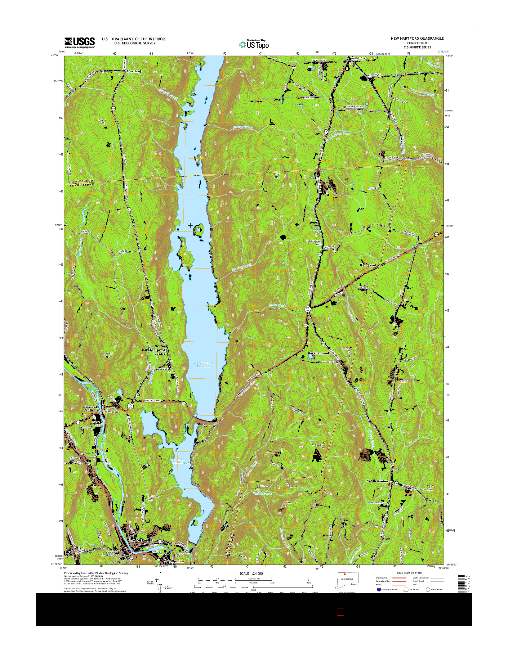 USGS US TOPO 7.5-MINUTE MAP FOR NEW HARTFORD, CT 2015