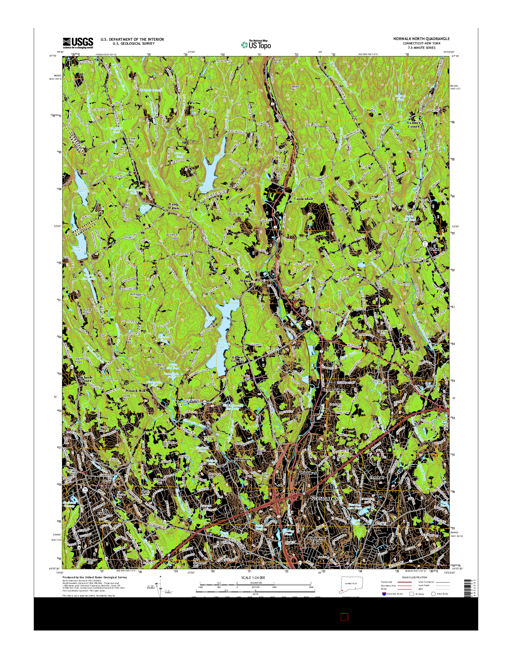 USGS US TOPO 7.5-MINUTE MAP FOR NORWALK NORTH, CT-NY 2015