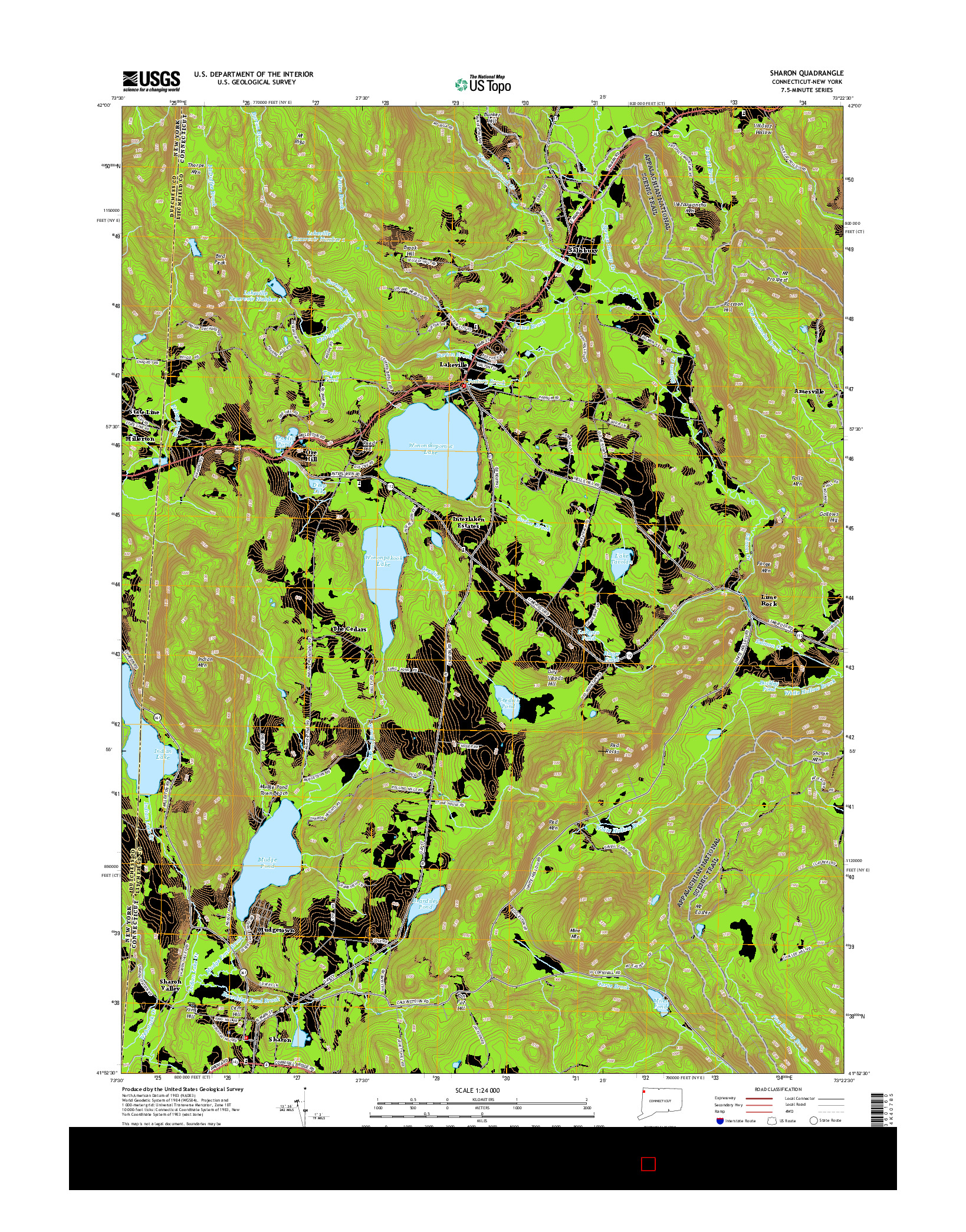 USGS US TOPO 7.5-MINUTE MAP FOR SHARON, CT-NY 2015